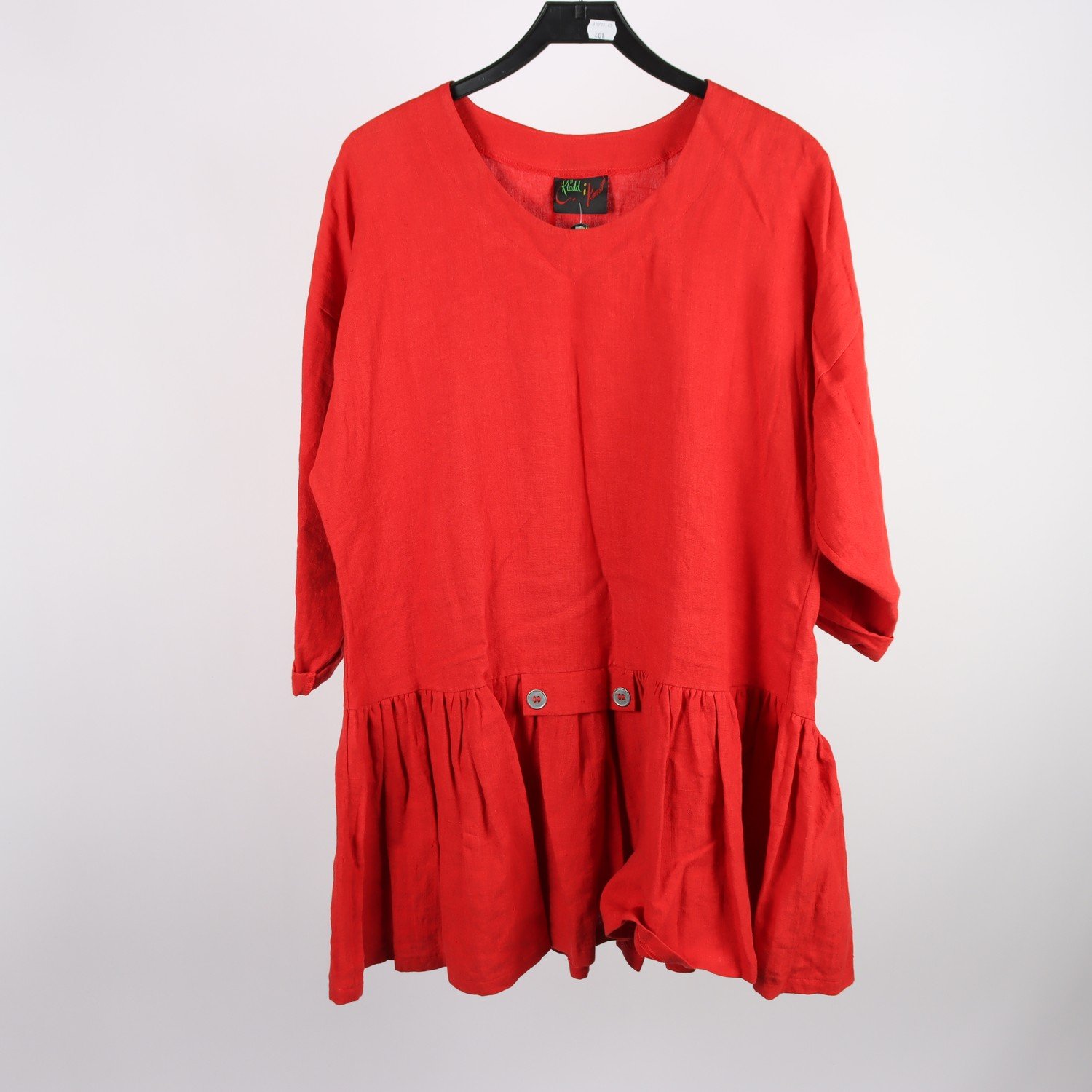 Tunika, Olars Ulla Klädd i Konst, röd, 100% linne, stl. Stor