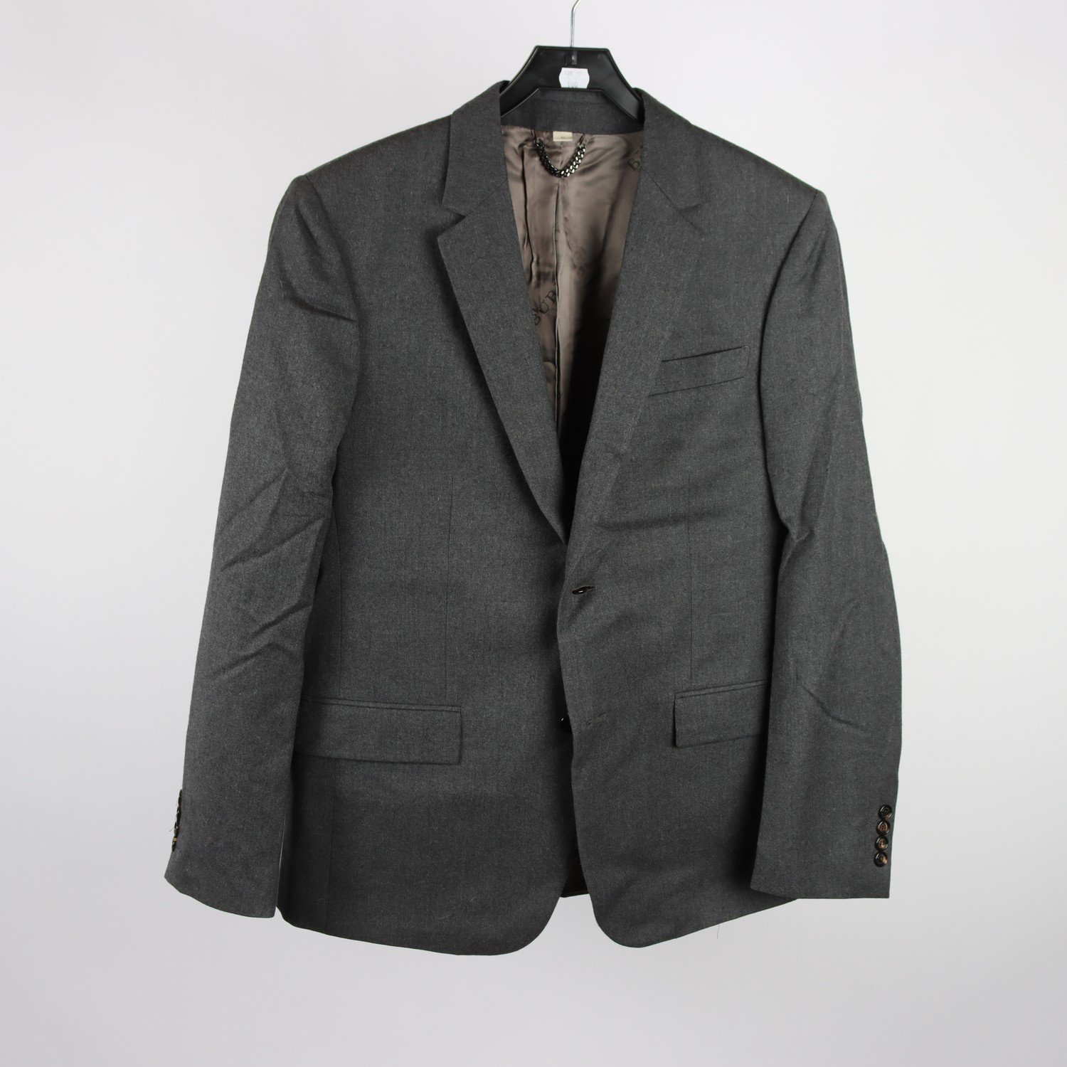 Kavaj, Burberry, grå, 100% ull, stl. 52