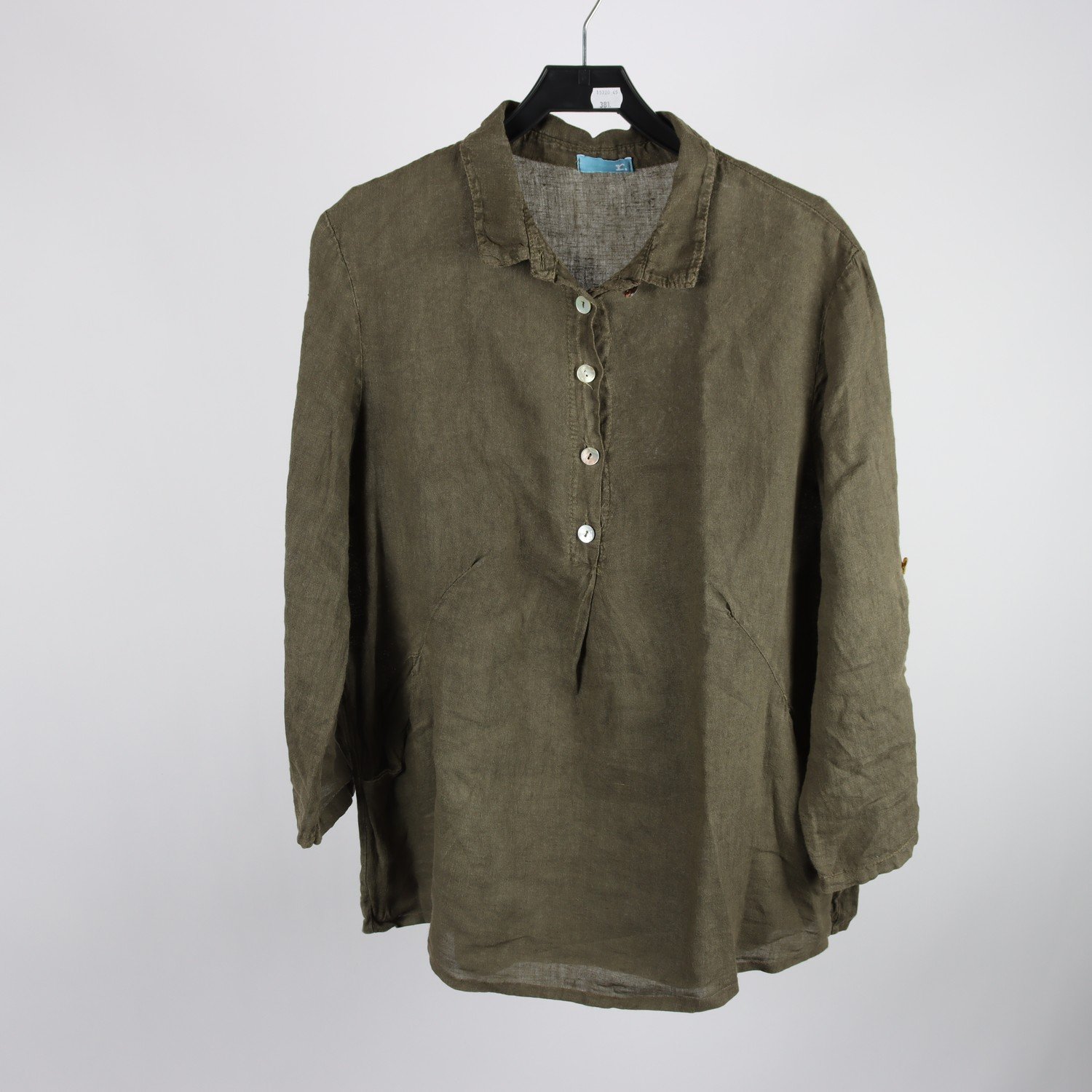 Blus, R, grön, stl. (M/L)