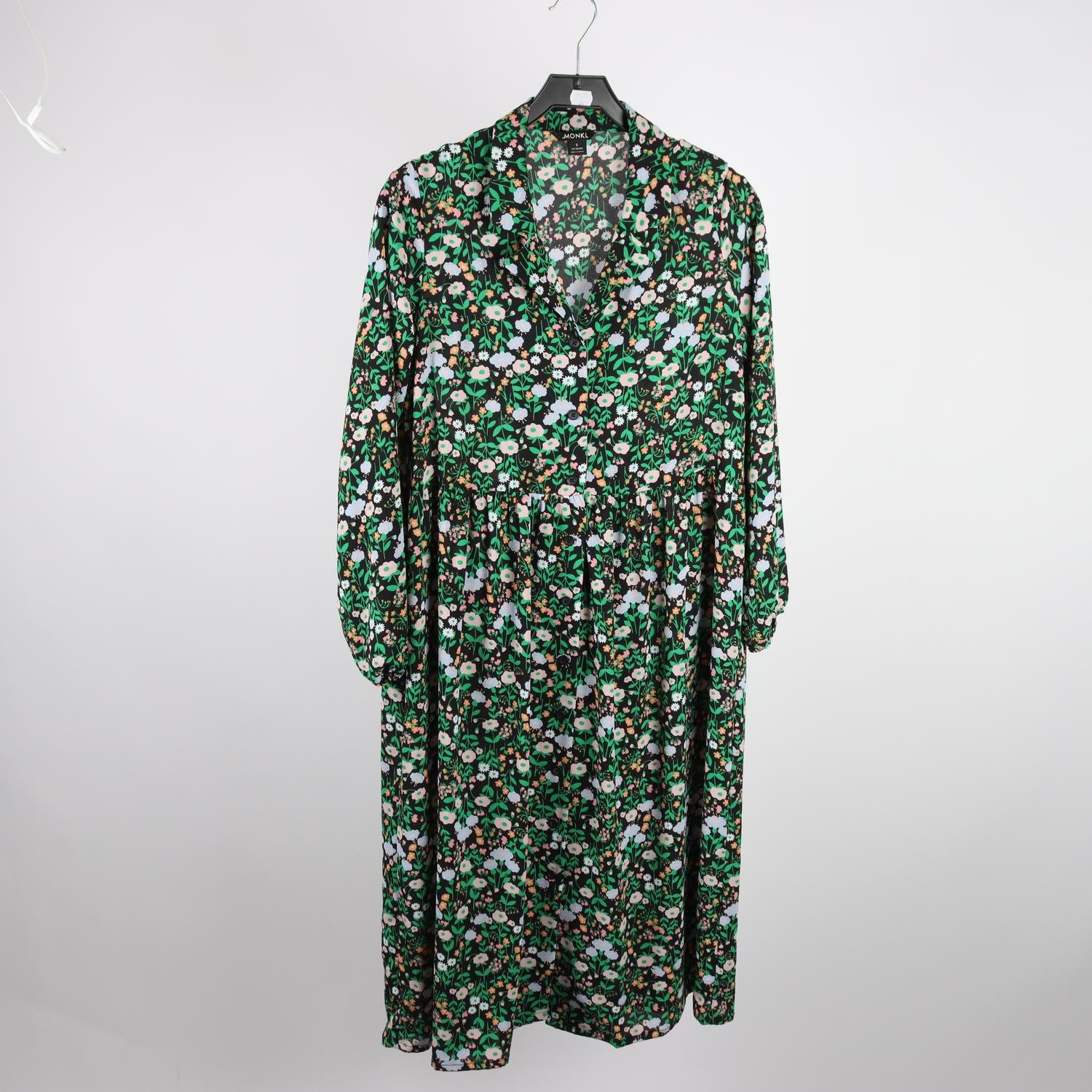 Klänning, Monki, blommig, svart, grön, stl. S
