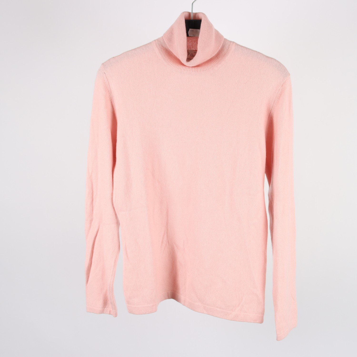 Stickad polotröja, CF, rosa, 100% cashmere, stl. 42