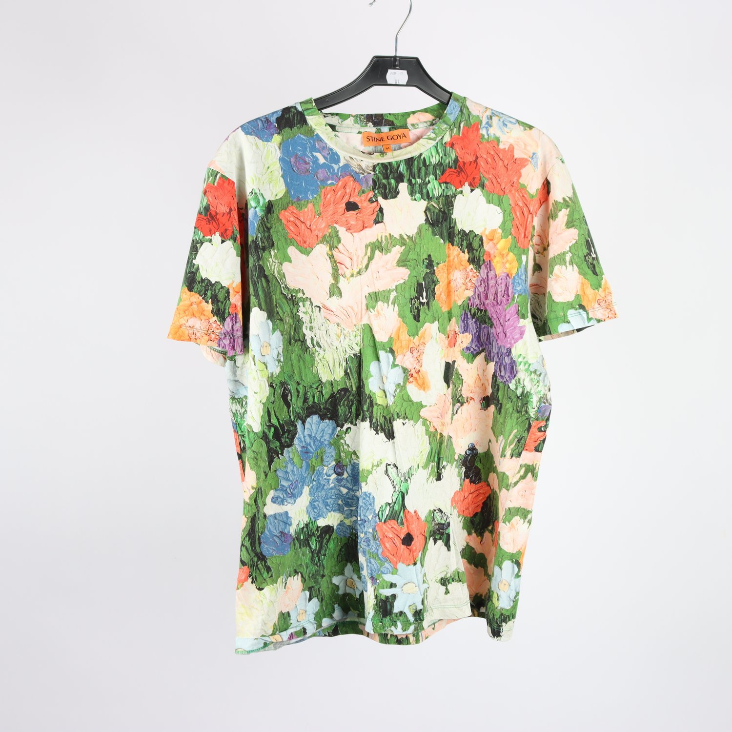 T-shirt, Stine Goya, blommig, grön, orange, stl. M
