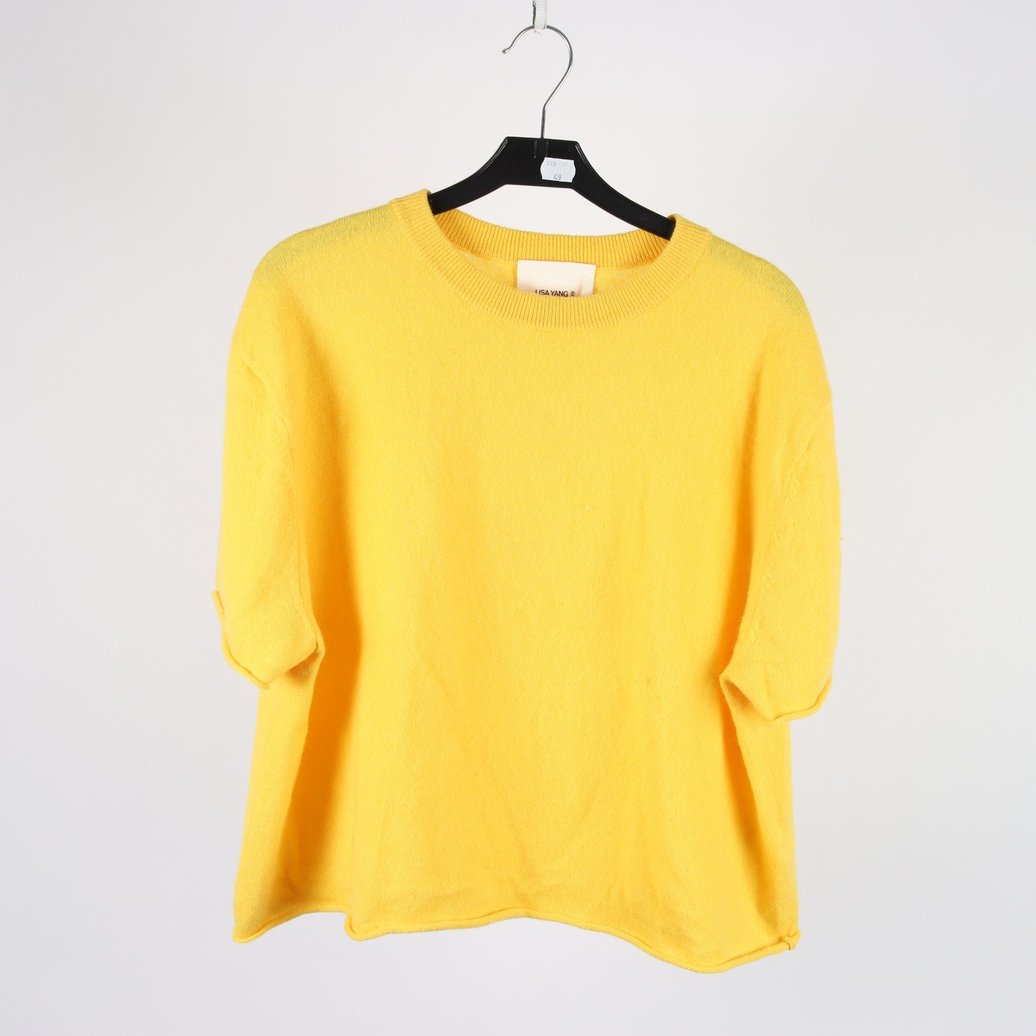 Stickad tröa, Lisa Yang, gul, 100% cashmere, stl. M