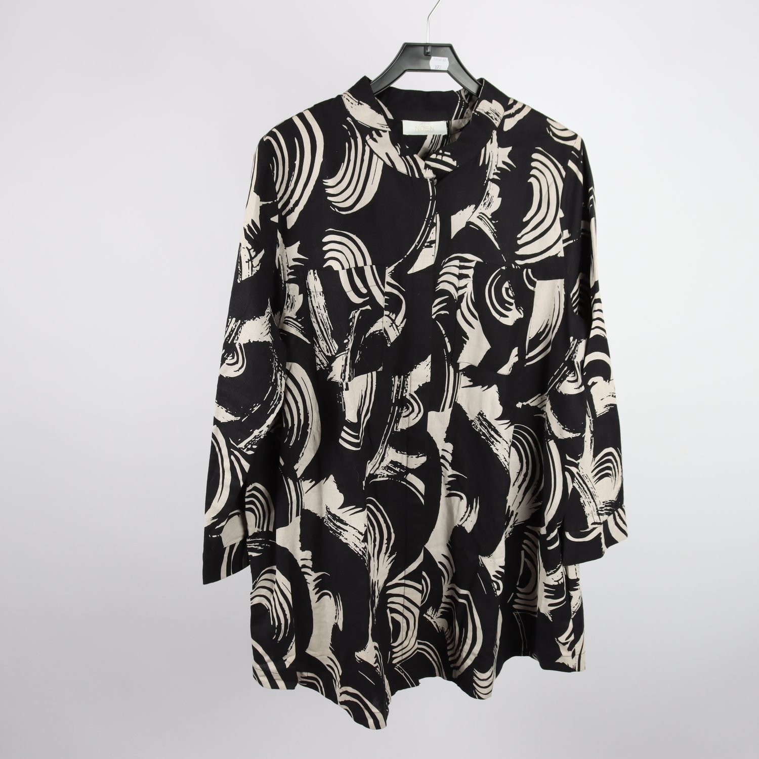 Tunika, Noen, svart, vit, mönstrad, 55% linne, stl. L