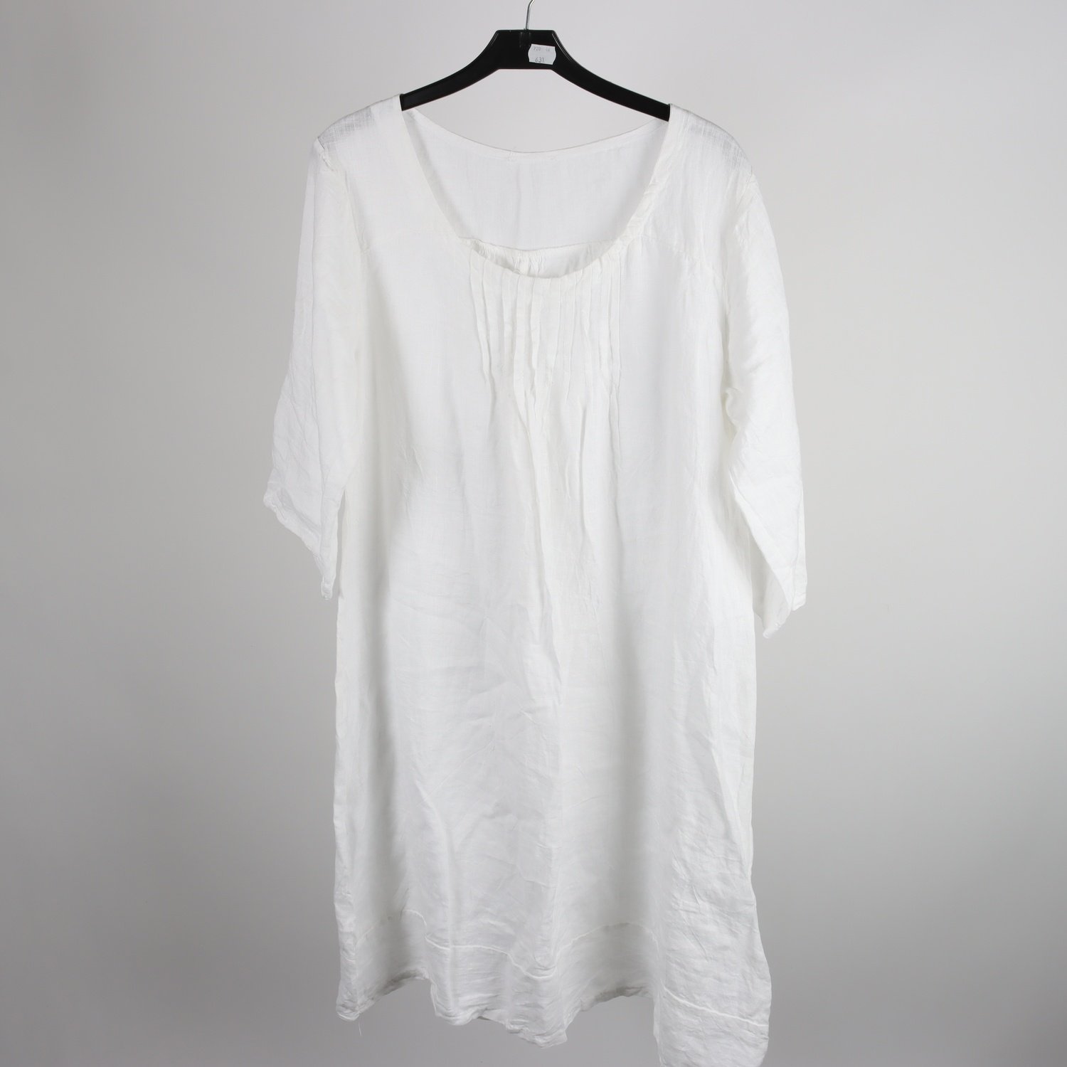Klänning, Okänd, vit, lin, stl. ca. L