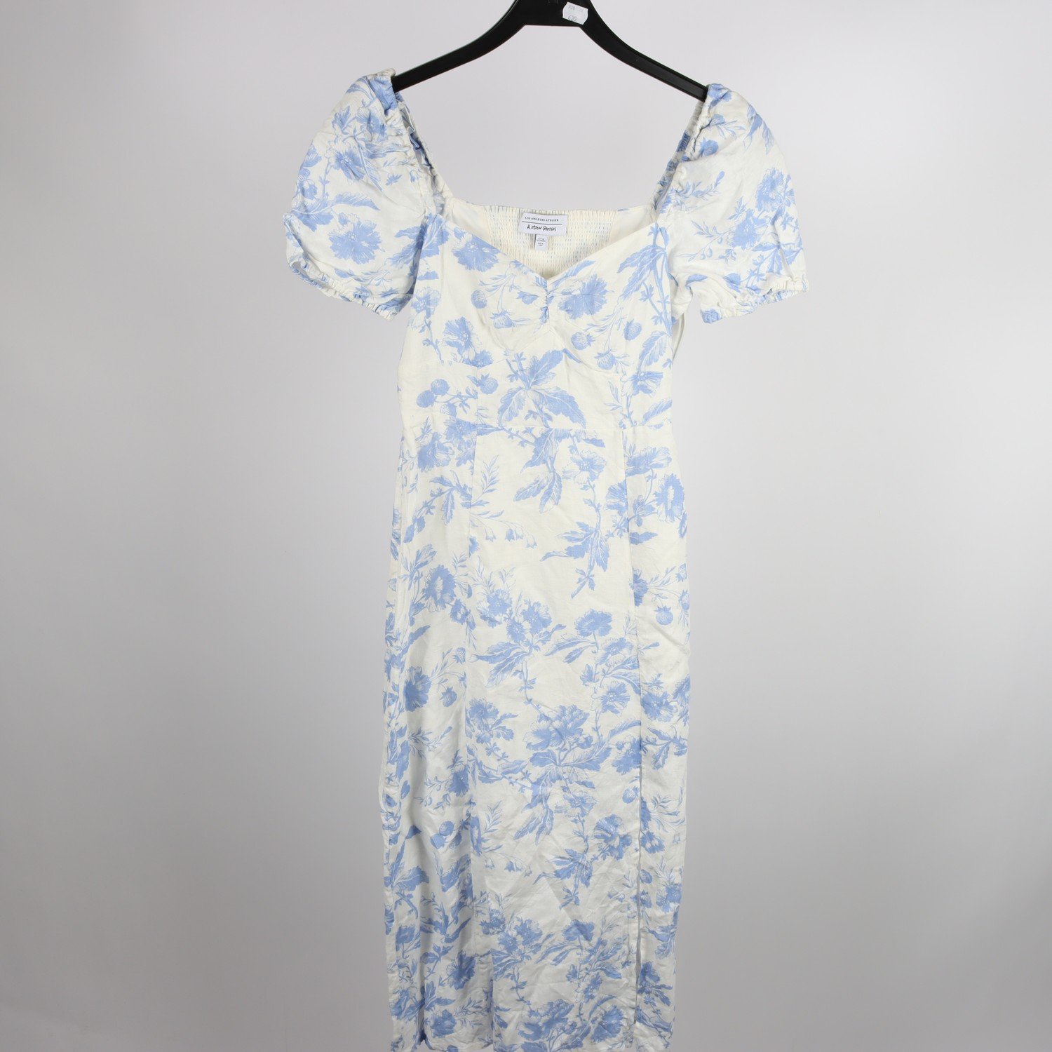 Klänning, & Other Stories, vit, blå, lin, stl. 36