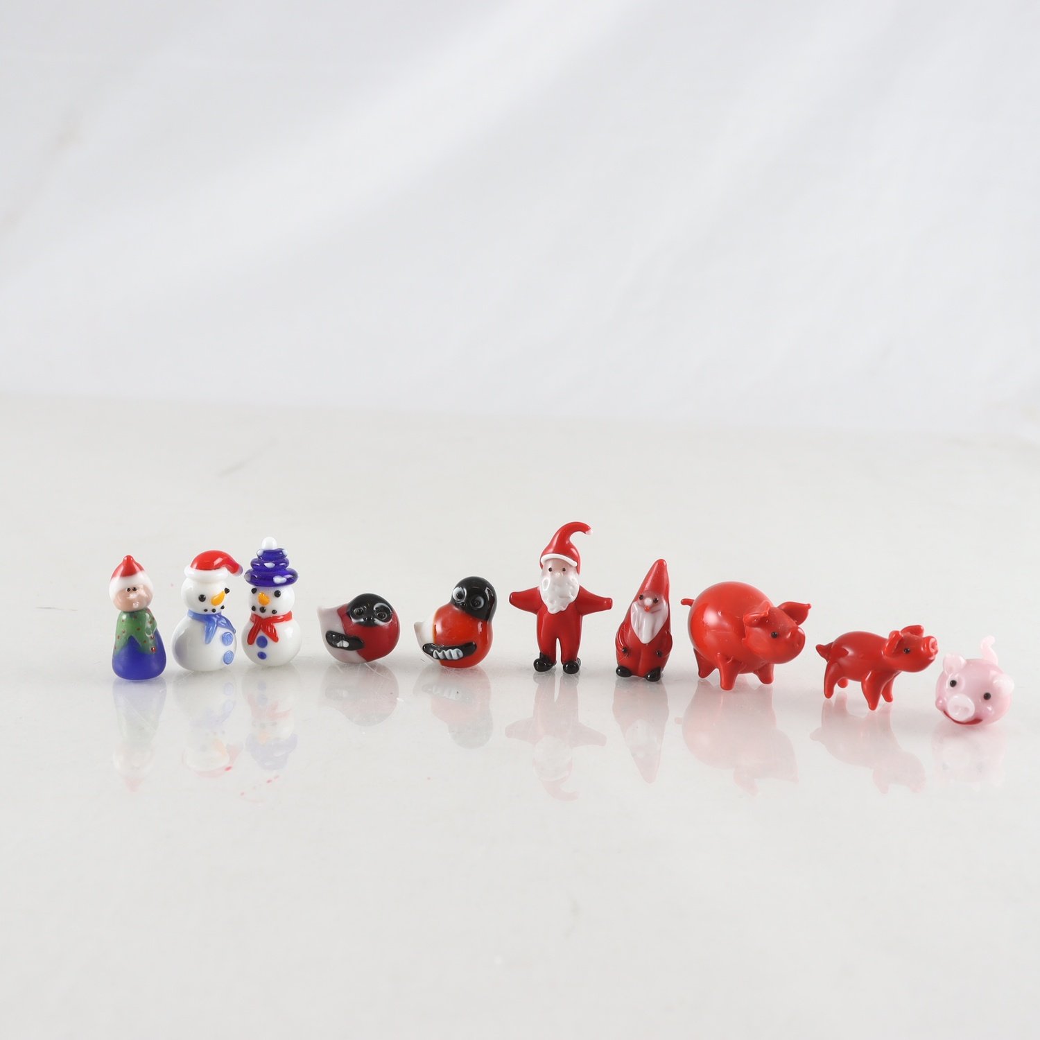 Glasfigurer, jultema, 10 st