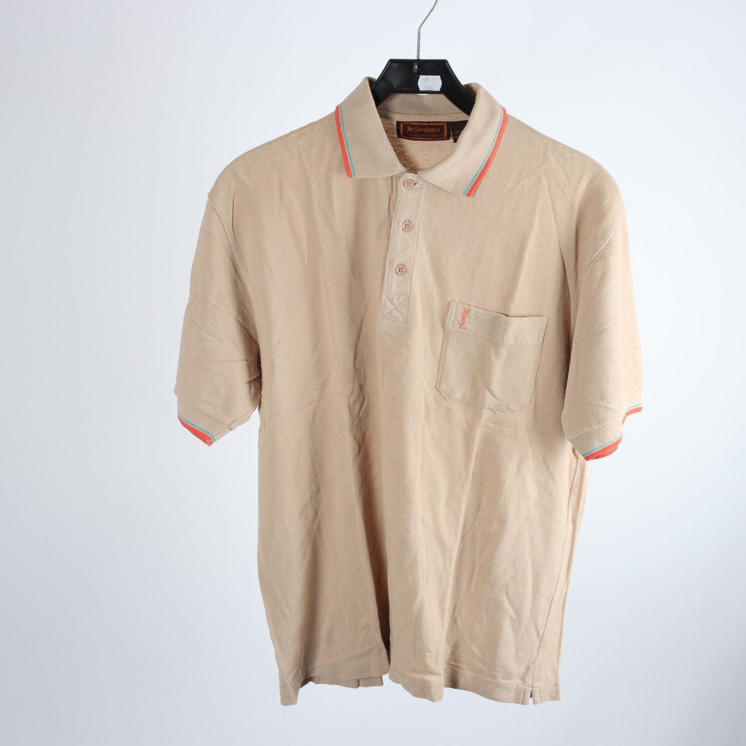 Piké,Yves Saint Laurent, YSL, beige, retro, stl. L.