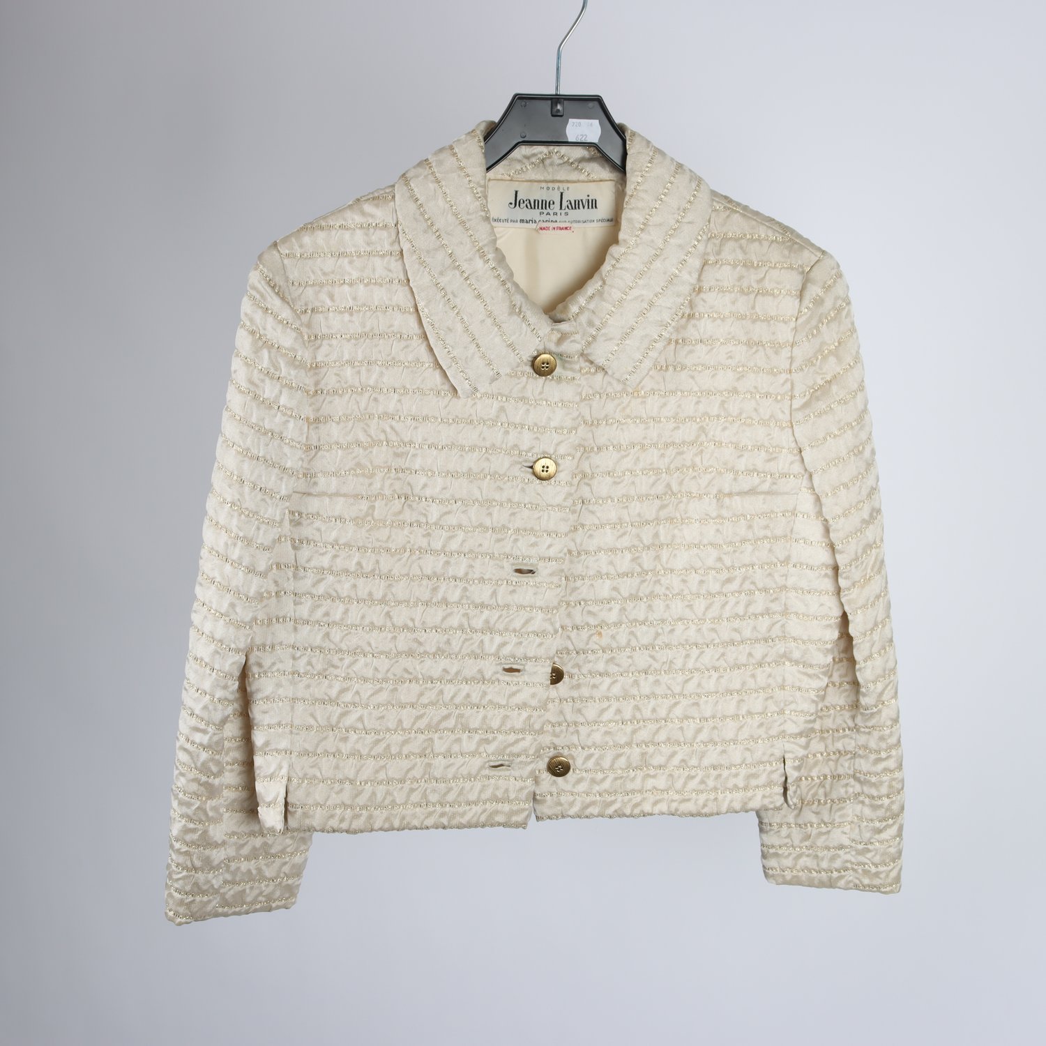 Jacka, Jeanne Lanvin, Frankrike, beige, guld, retro, stl. ca. S