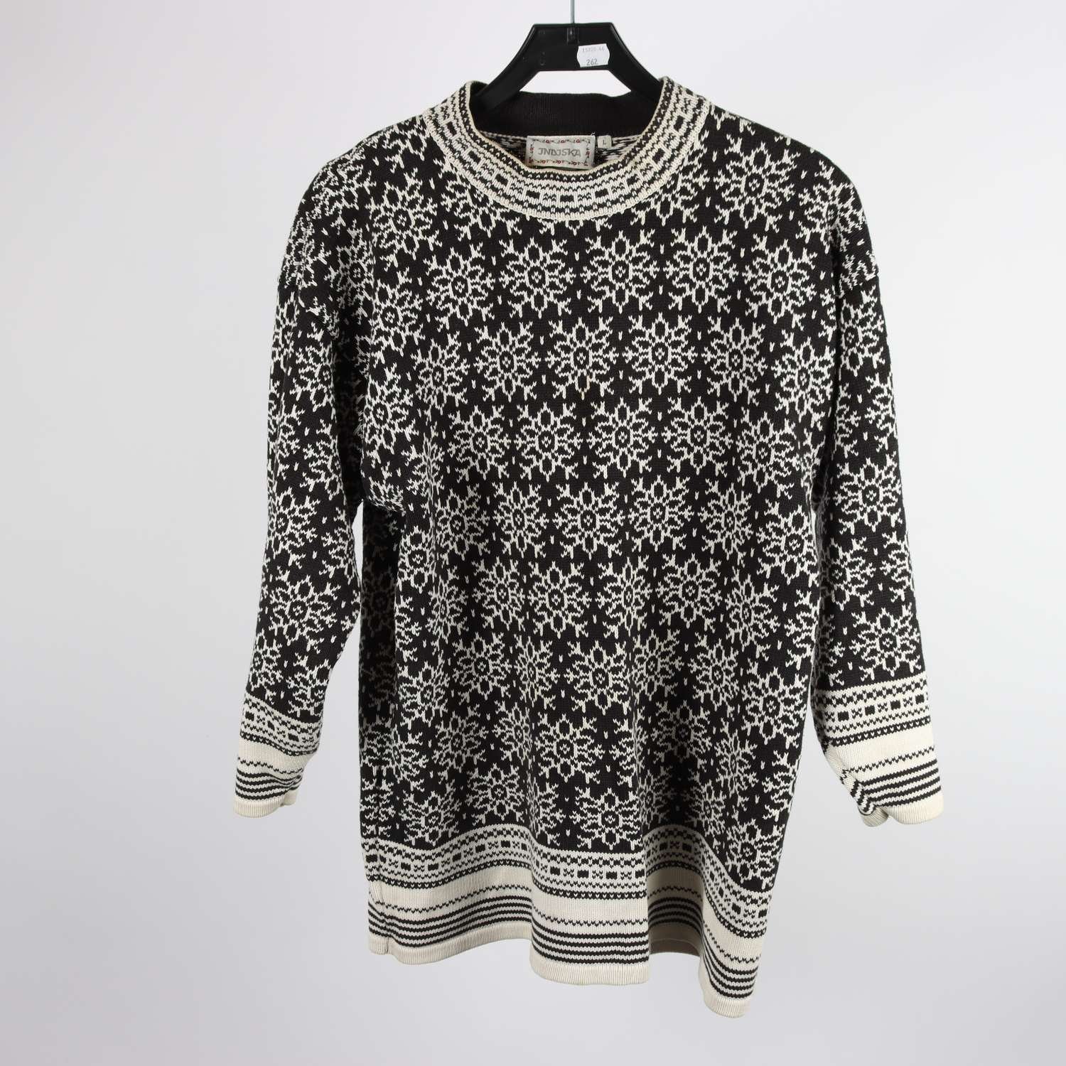 Tröja, Indiska, svart, vit, mönstrad, stl. L