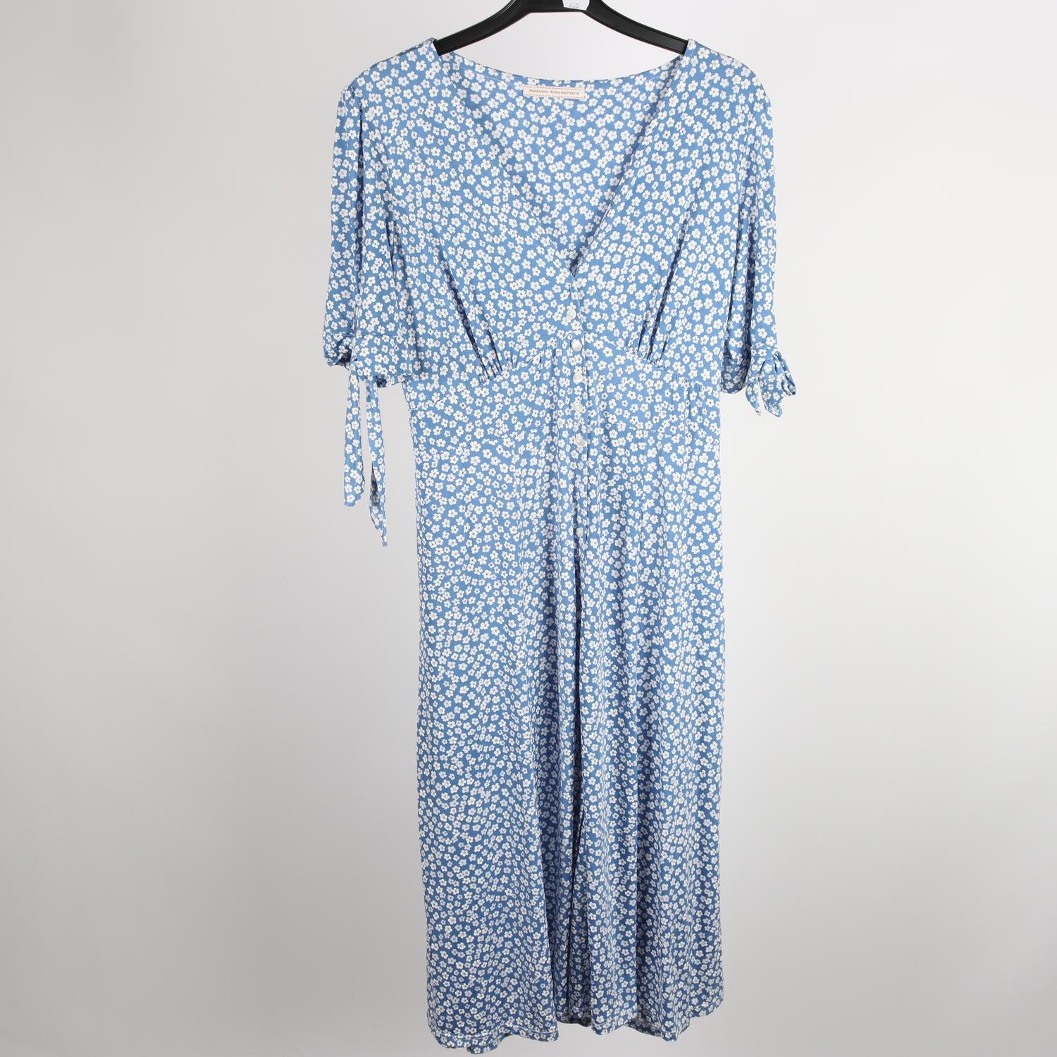 Klänning, Stockholms Klänningsfabrik, blommig, blå, vit, stl. L