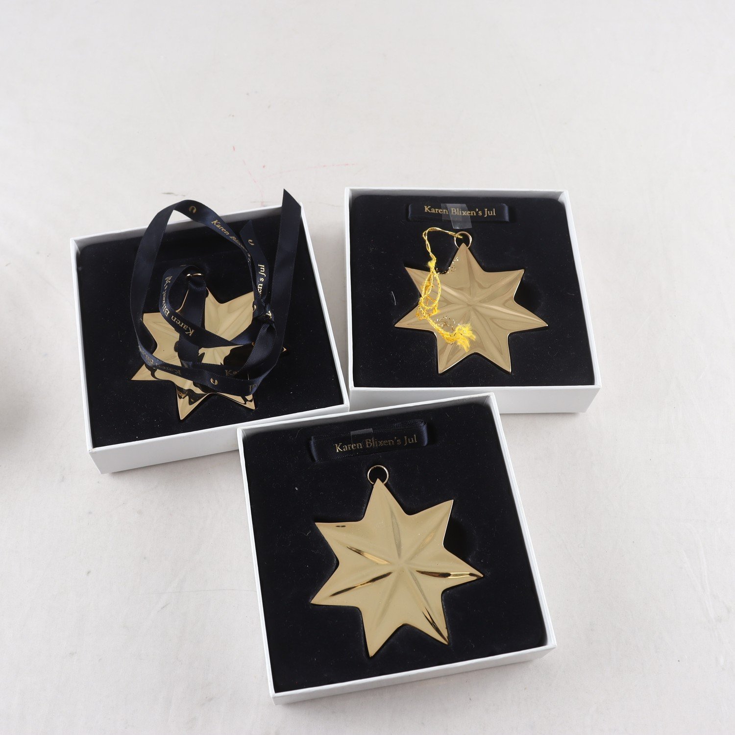 Hängen, förgyllda stjärnor, Karen Blixens jul, Rosenthal, 3 st