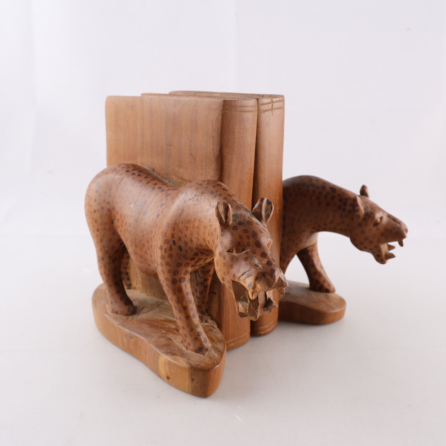Bokstöd, Trä, Leoparder, 2 st