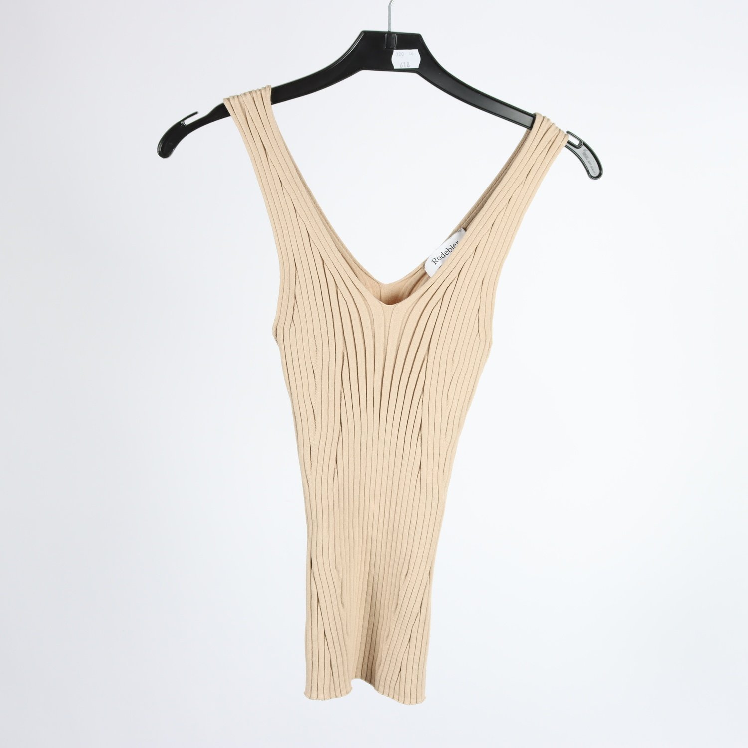 Linne, Rodebjer, beige, stickad, stl. S