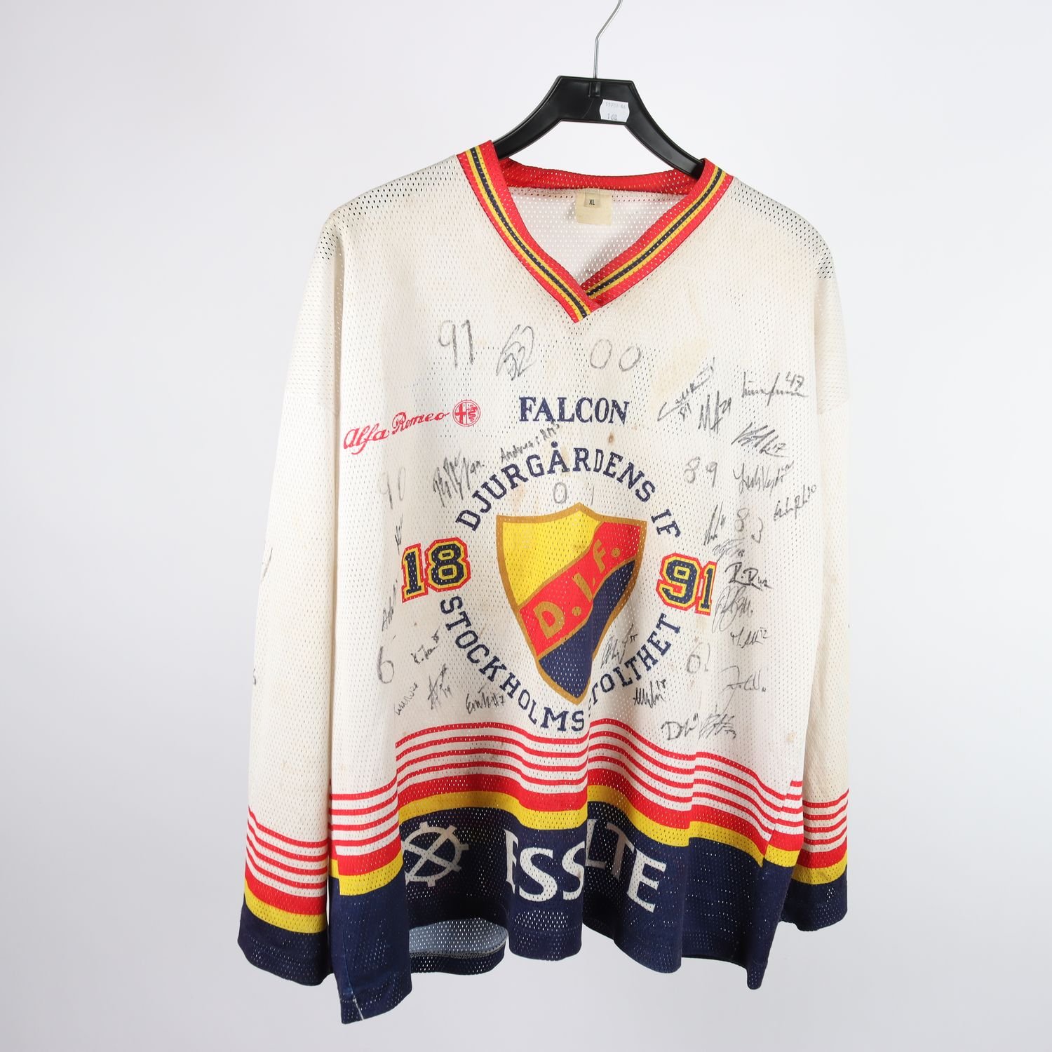 Hockeytröja, DIF Djurgården, vit, autografer, , stl. XL