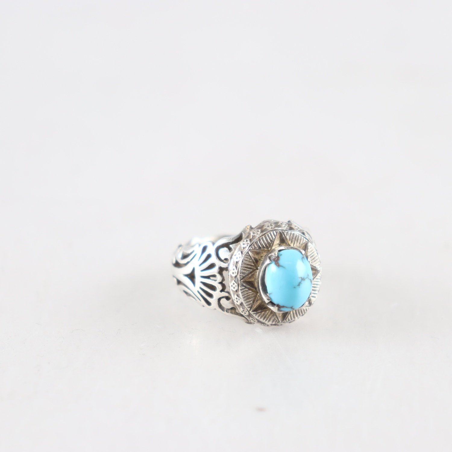 Ring, silver, turkos sten, brv: 11,4 g