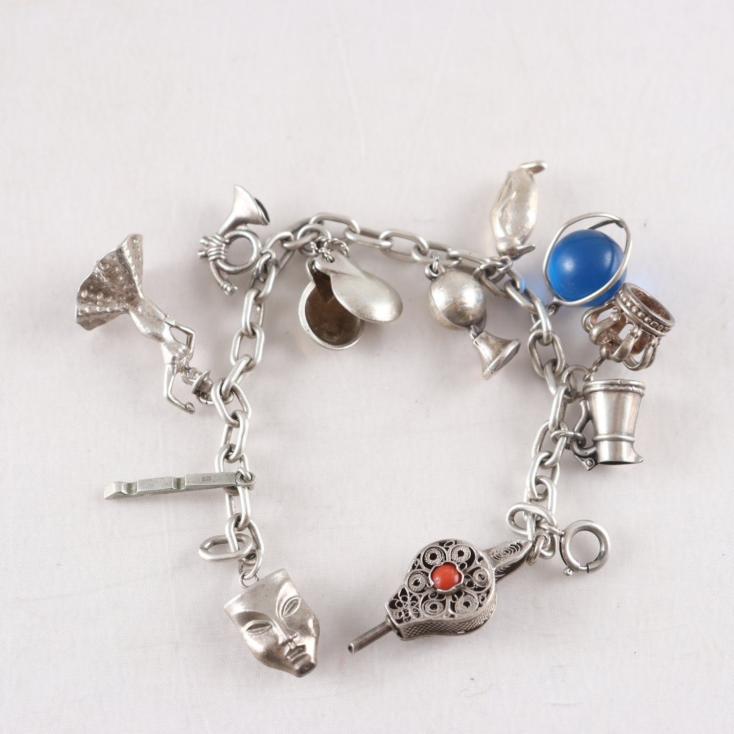 Armband, Silver, Berlocker, Brv: 40,2 g