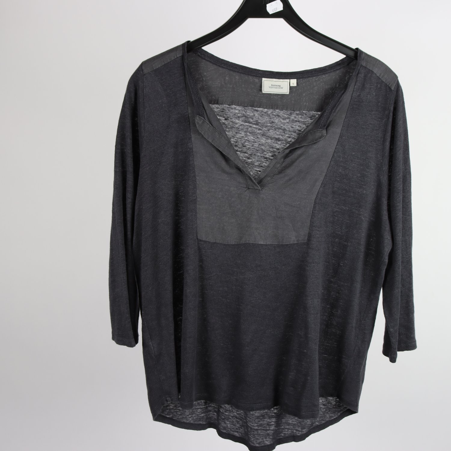 Tröja, Boomerang, grå, lin, stl. L