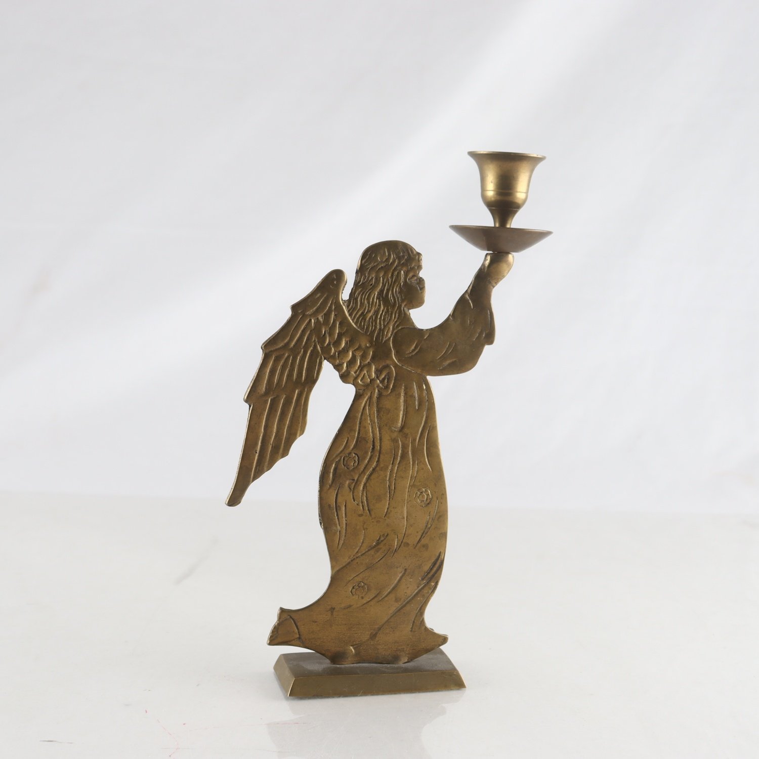 Ljusstake, mässing, ängel, 1900-tal