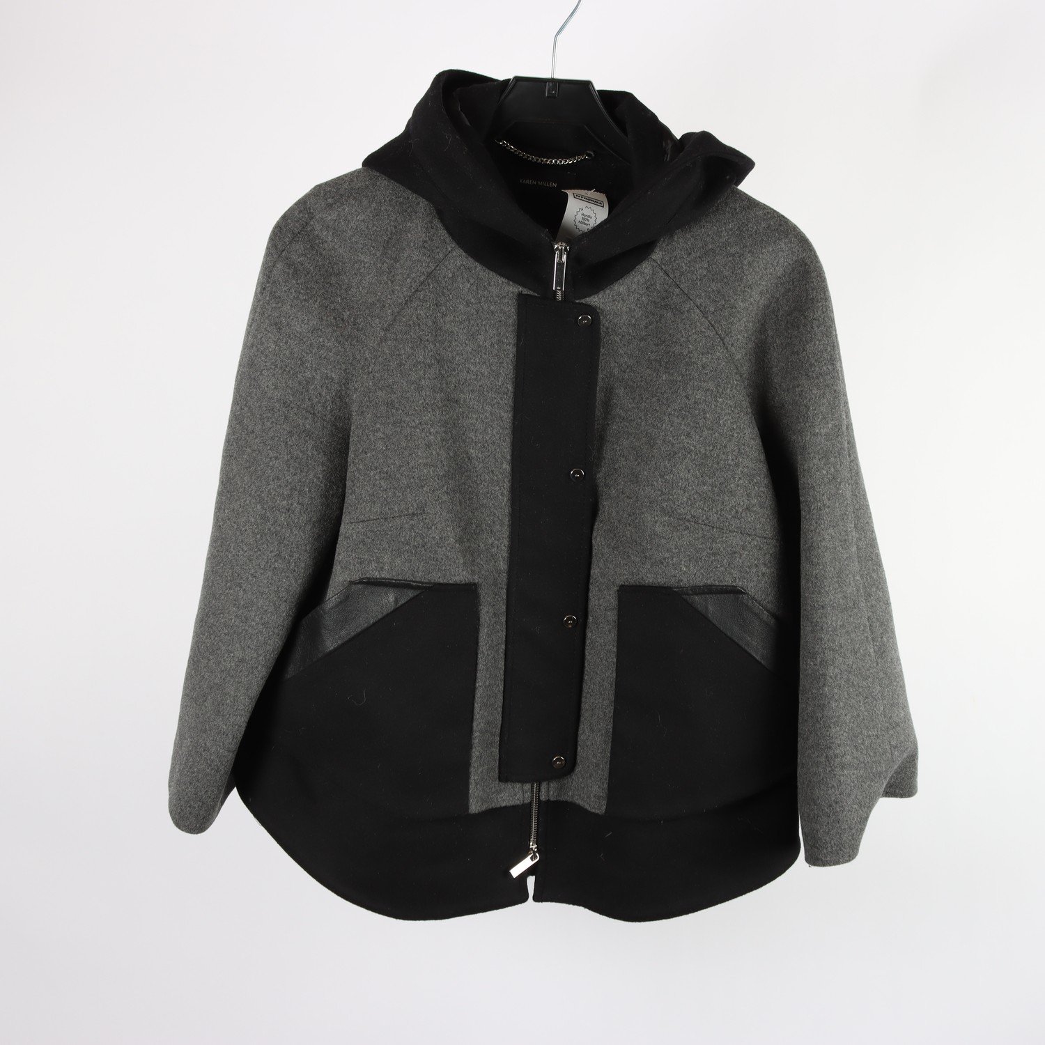 Jacka, Karen Millen, grå, 70% ull 10% Kashmir, stl. 40