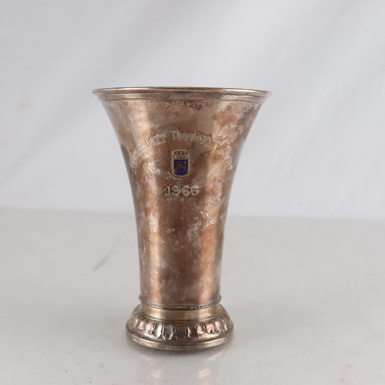 Vas, silver, kontrollstämpel, GAB, Stockholm, år 1965