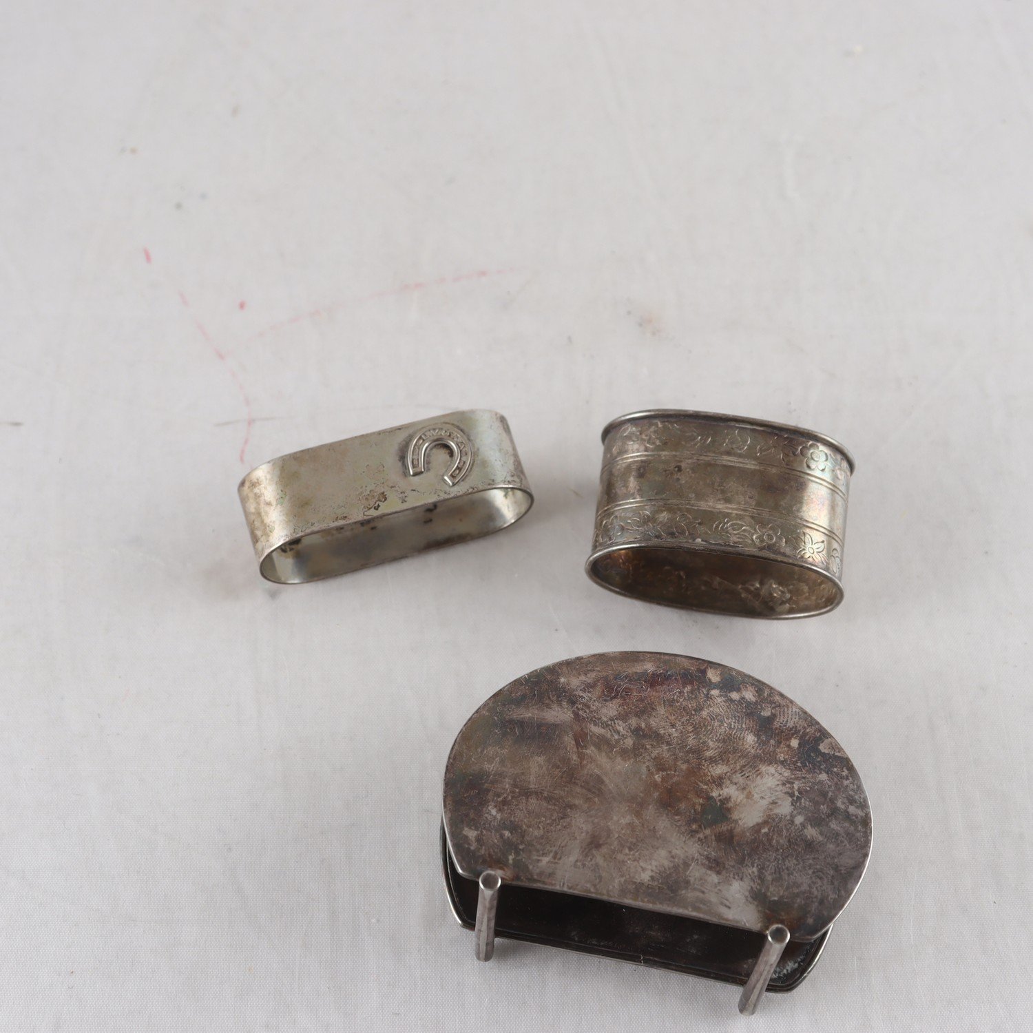 Servettställ, silver, 830, servettringar, silver, GAB, GK, 2 st