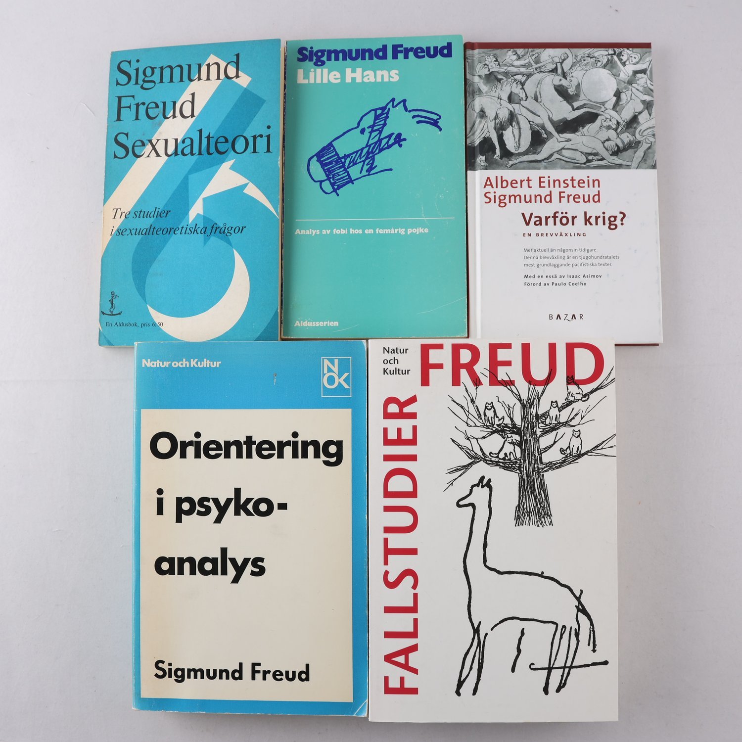 Sigmund Freud, bokpaket med 5 volymer