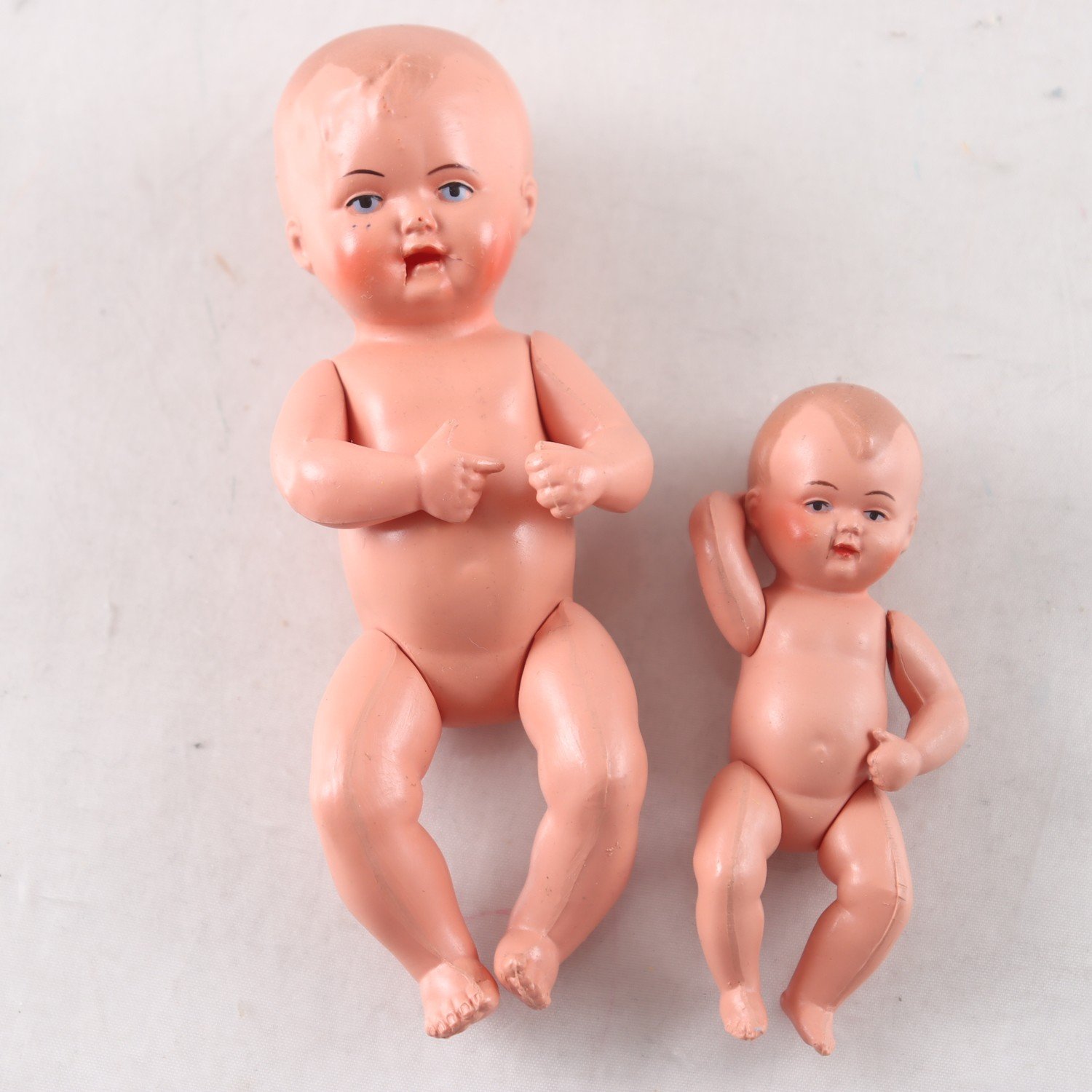 Dockor, Sköldpaddsdockor, 2st celluloid, 30 talet.