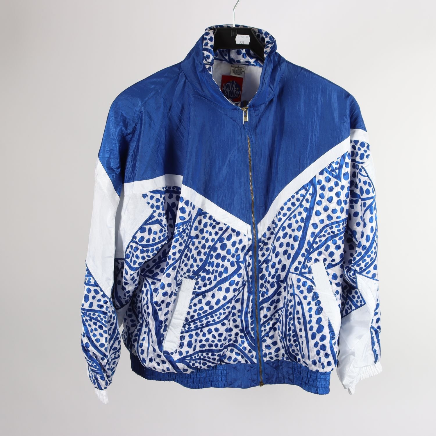 Sportjacka, vintage, Active Studio, blå, vit, stl. S