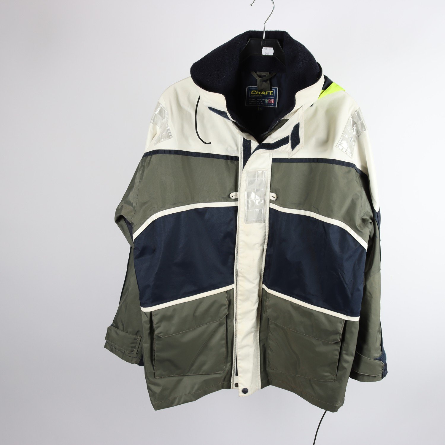 Seglarjacka, Craft, grön, blå, stl. S.