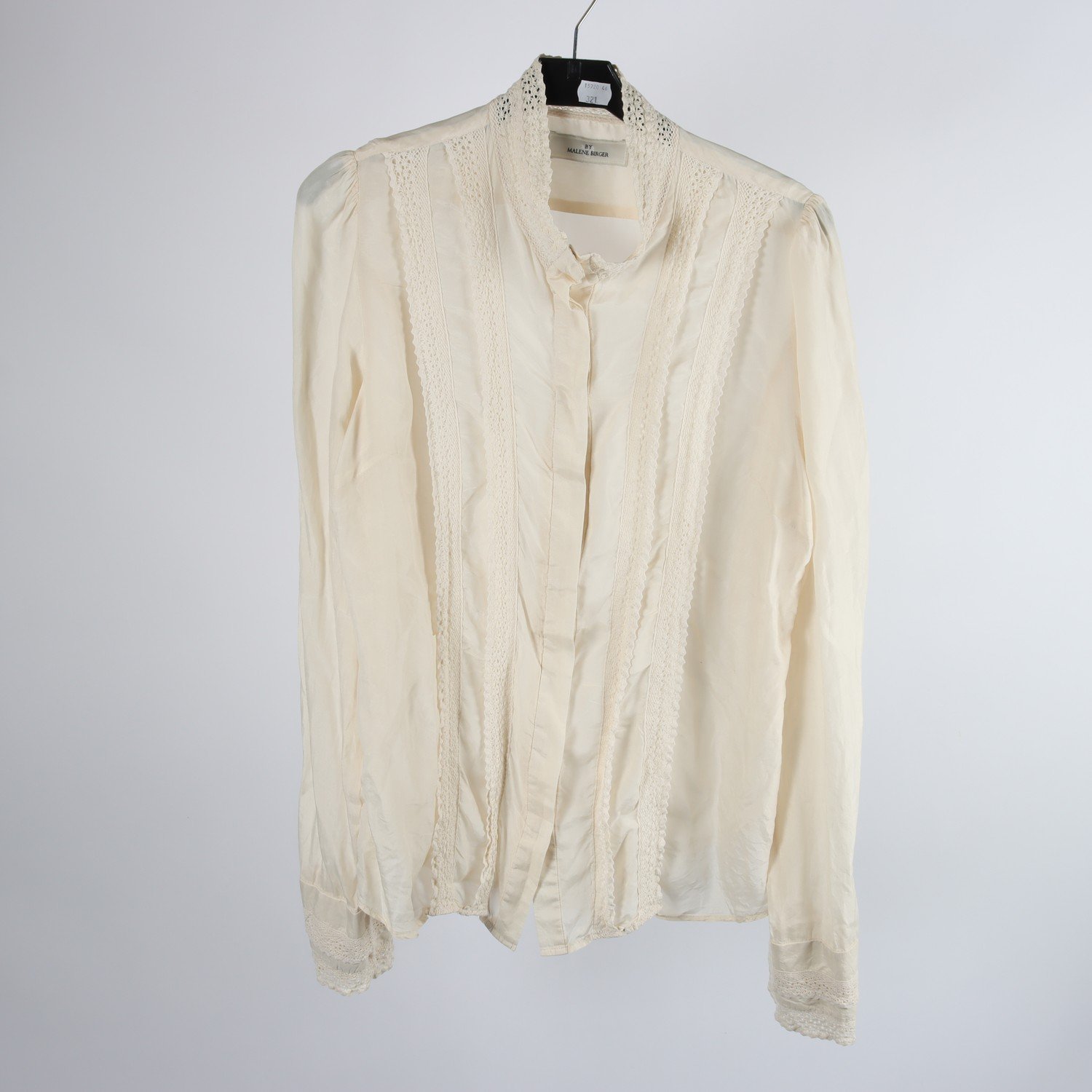 Sidenblus, By Malene Birger, benvit, stl. 40