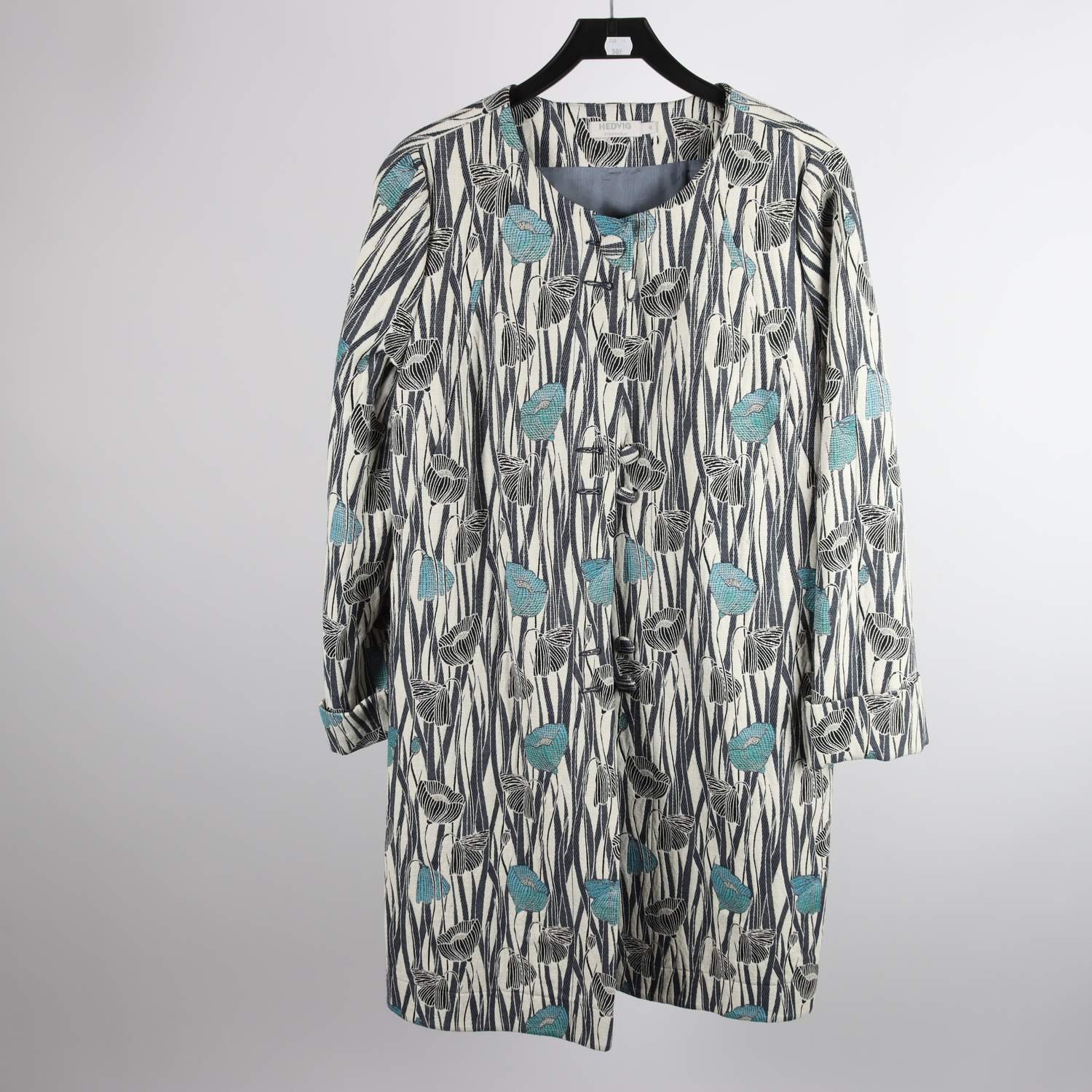 Kappa, Hedvig, blå, turkos, struktur, stl. 40.