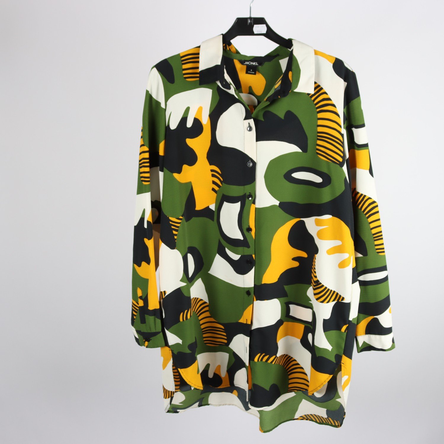 Blus, Monki, grön, gul, stl. S