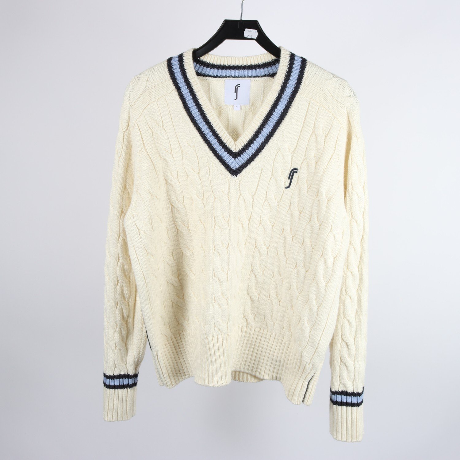 Stickad tröja, RS Sports , vit, stl. L