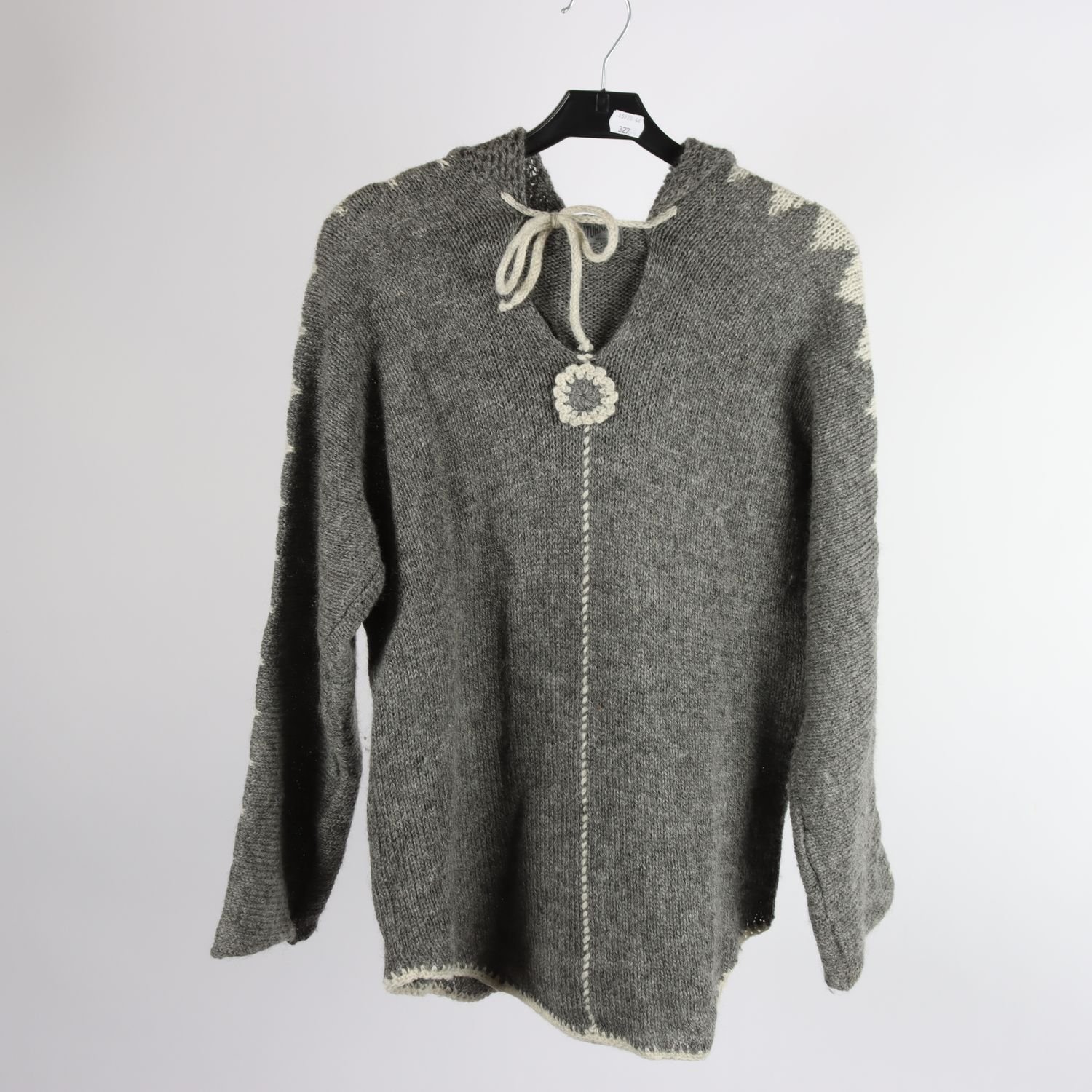 Stickad tröja, Naturnära, grå, stl ca. M