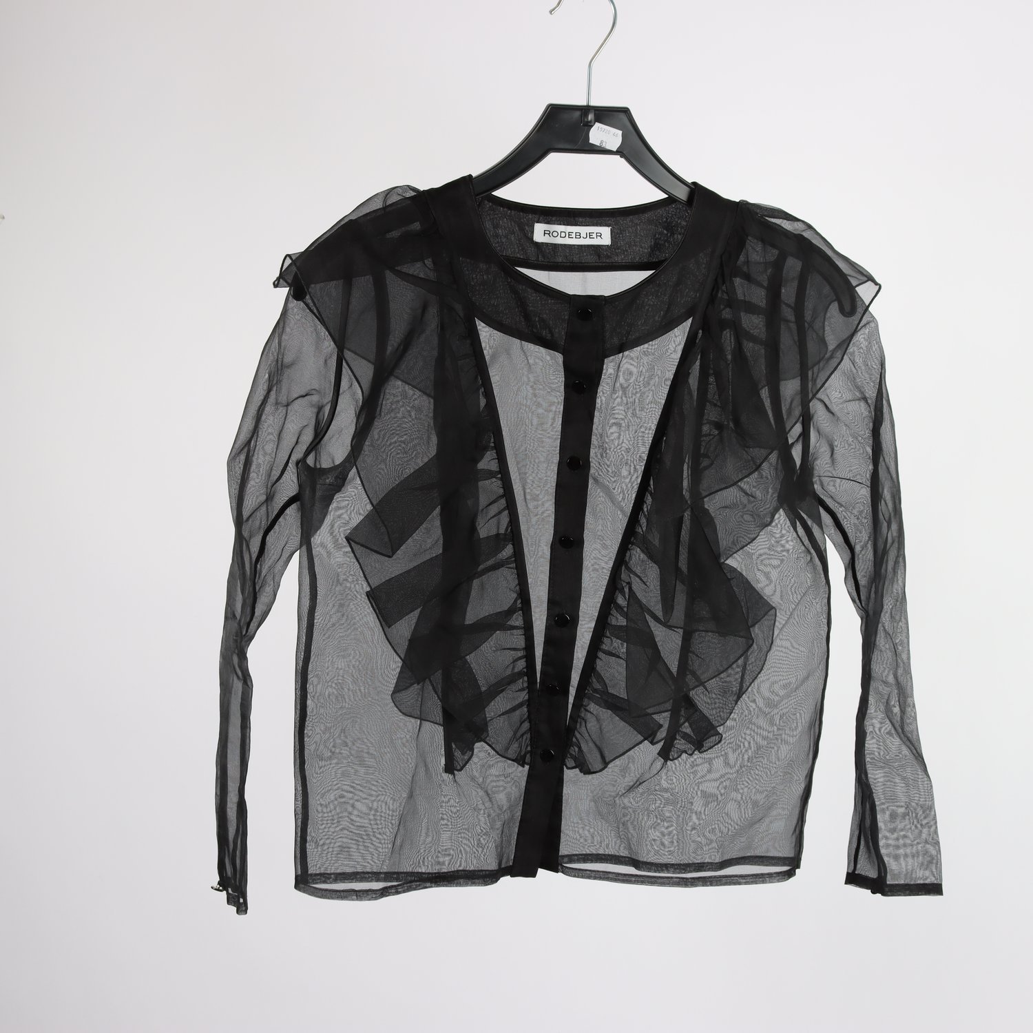 Blus, Rodebjer, svart. transparent, stl ca. S/M