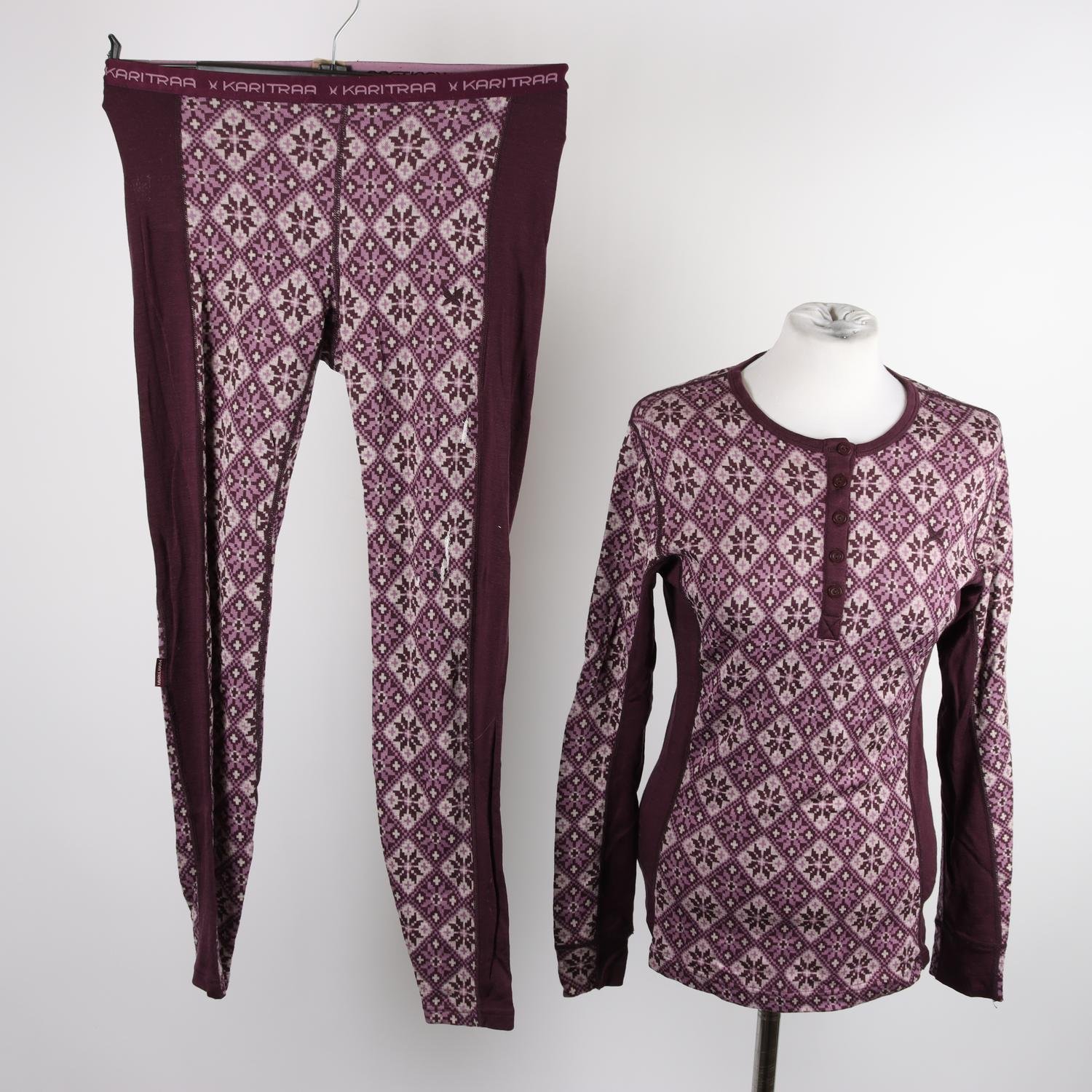 Underställ, Kari Traa, lila, mönstrad, stl. M