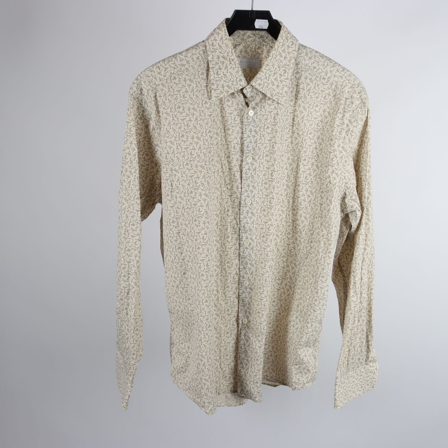 Skjorta, Prada, mönstrad, stl. 42 (L)