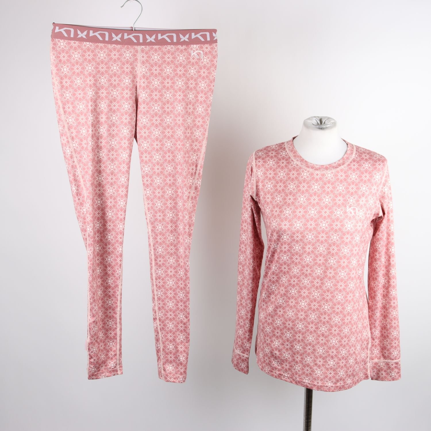 Underställ, Kari Traa, gammelrosa, mönstrad, stl. M