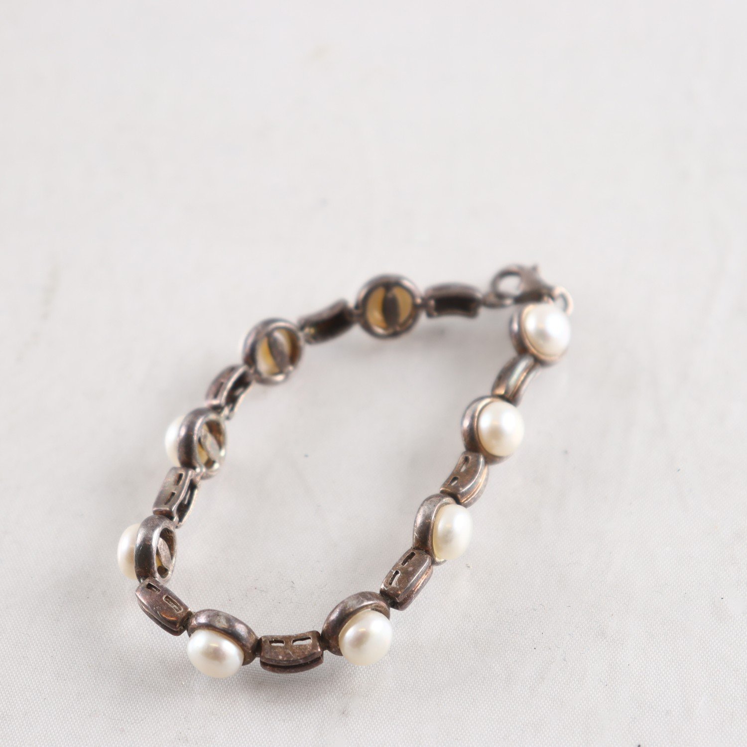 Armband, Silver, Pärlor, Brv: 16,7 g