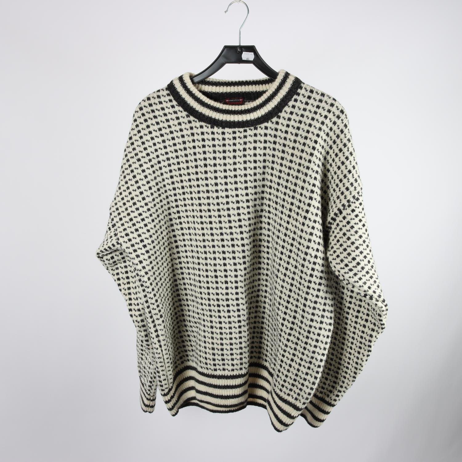 Tröja, Norwool Norway, svart, vit, mönstrad,stl. XL