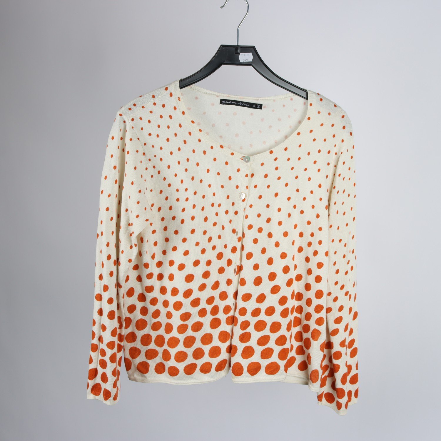 Kofta, Gudrun Sjödén, prickig, vit, brun, stl. M