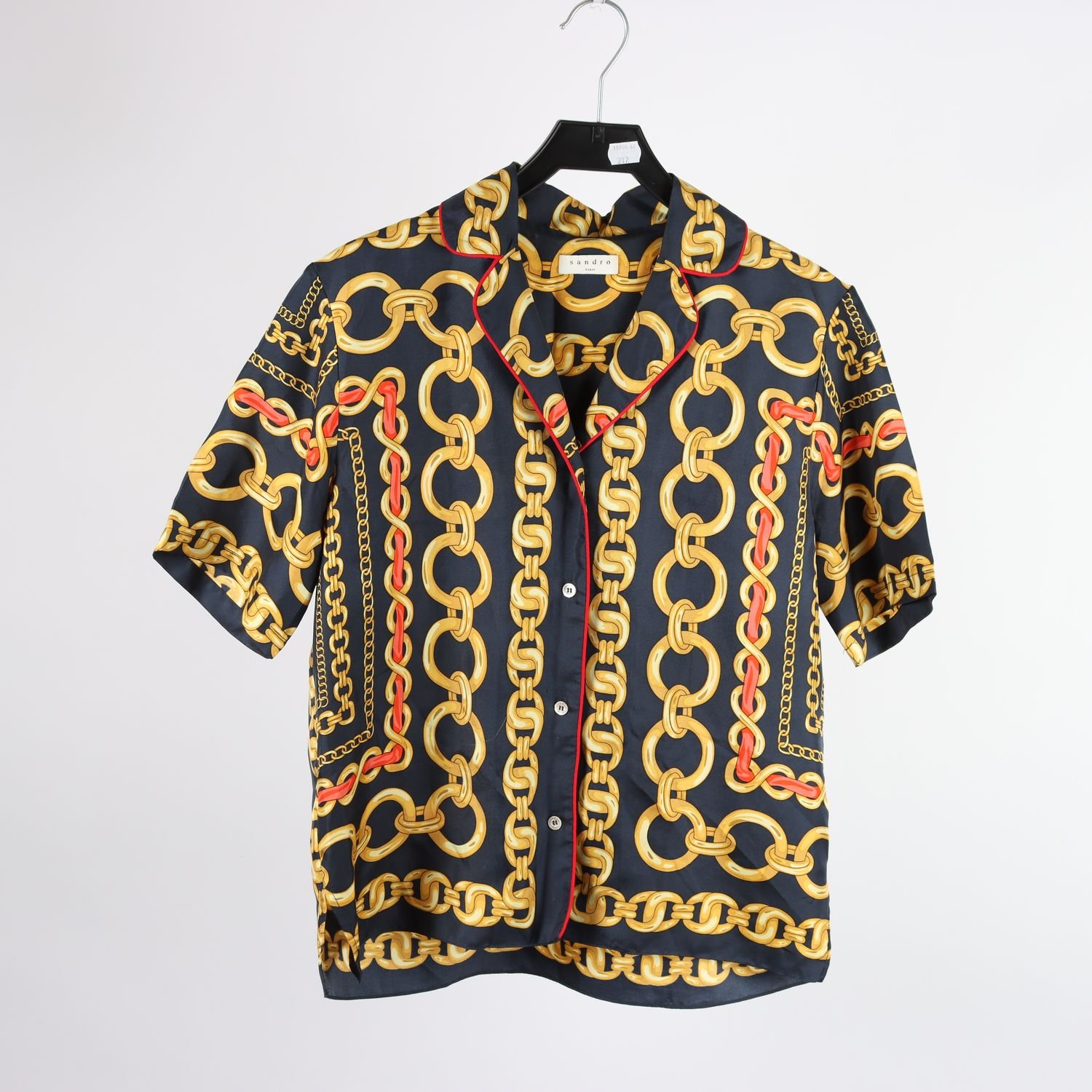 Blus/sovplagg, Sandro Paris, mönstrad, stl. 1 (S)