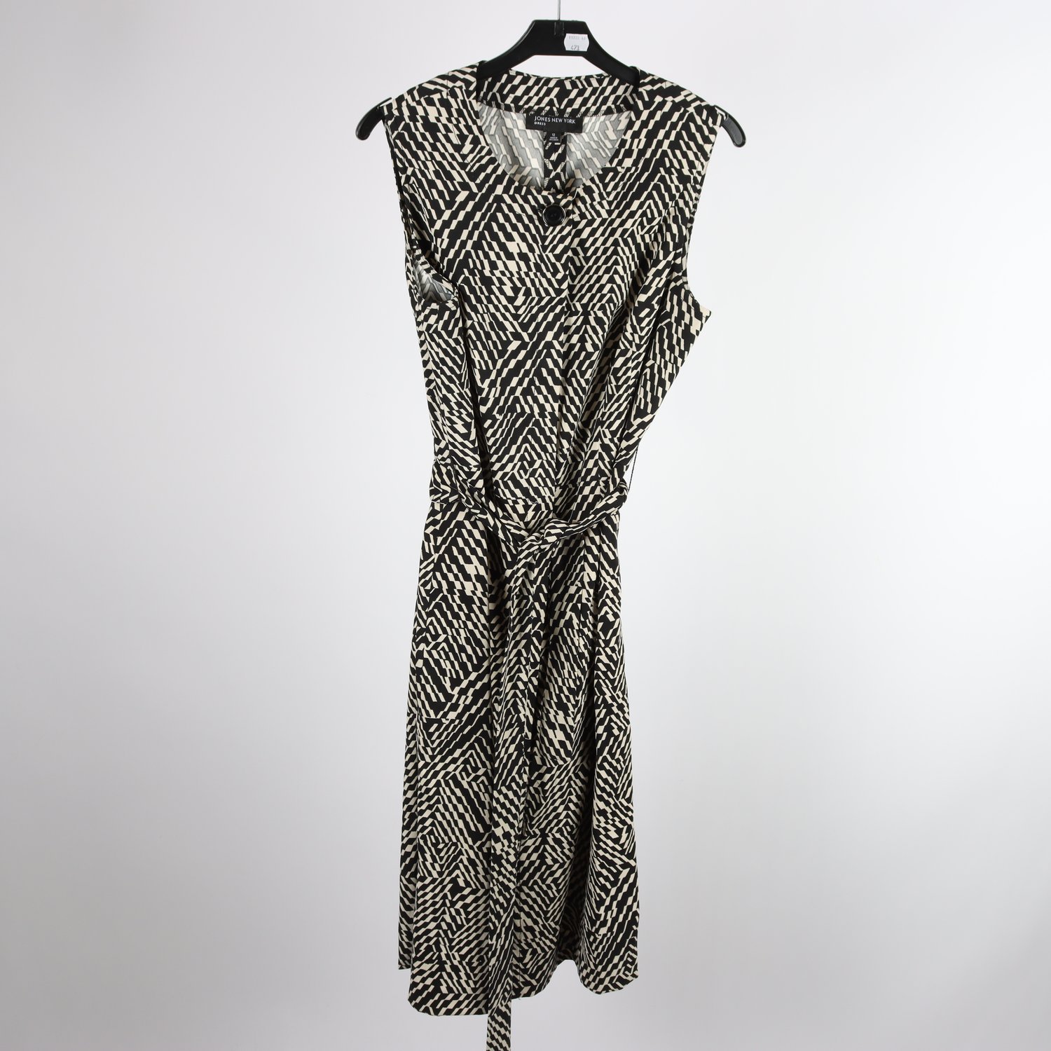 Klänning, Jones New York, svart, vit, mönstrad. stl. 12 (L)