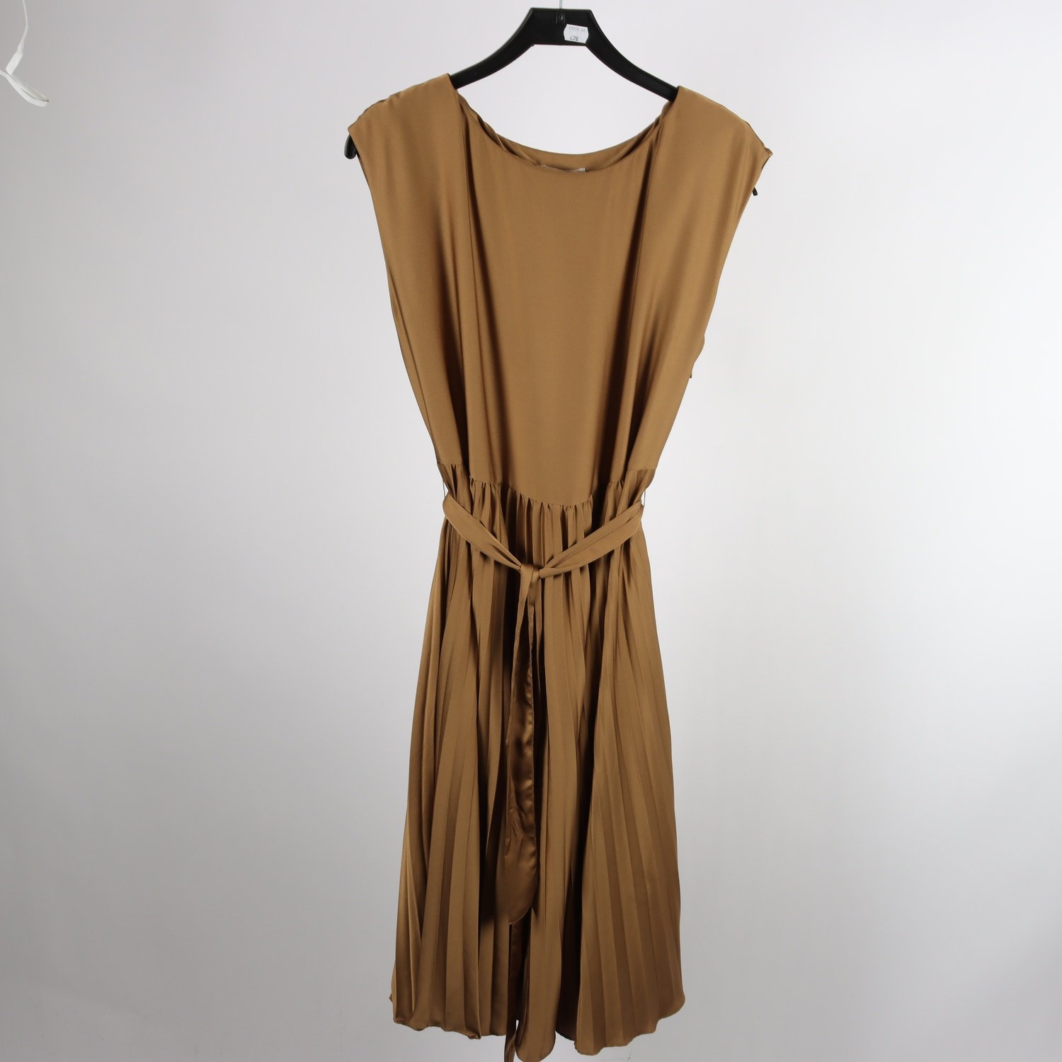 Klänning, H&M, brun, plisserad, stl. 46