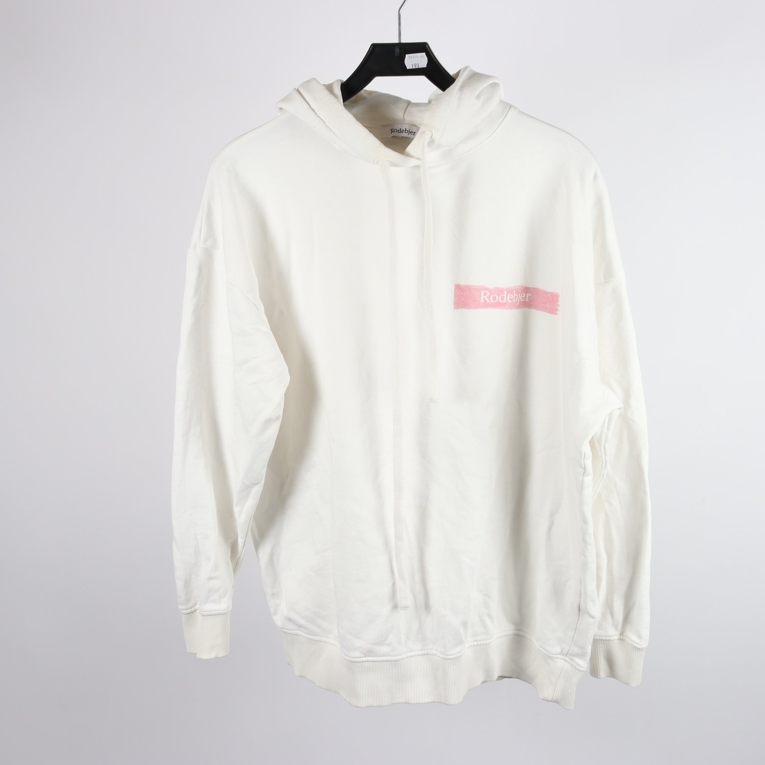 Hoodie, Rodebjer, vit, stl. S