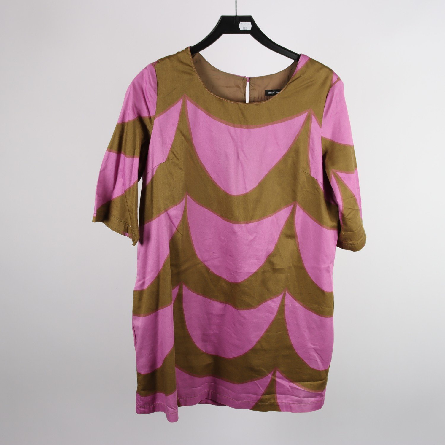 Klänning, Marimekko, rosa, brun, mönstrad, stl. 40