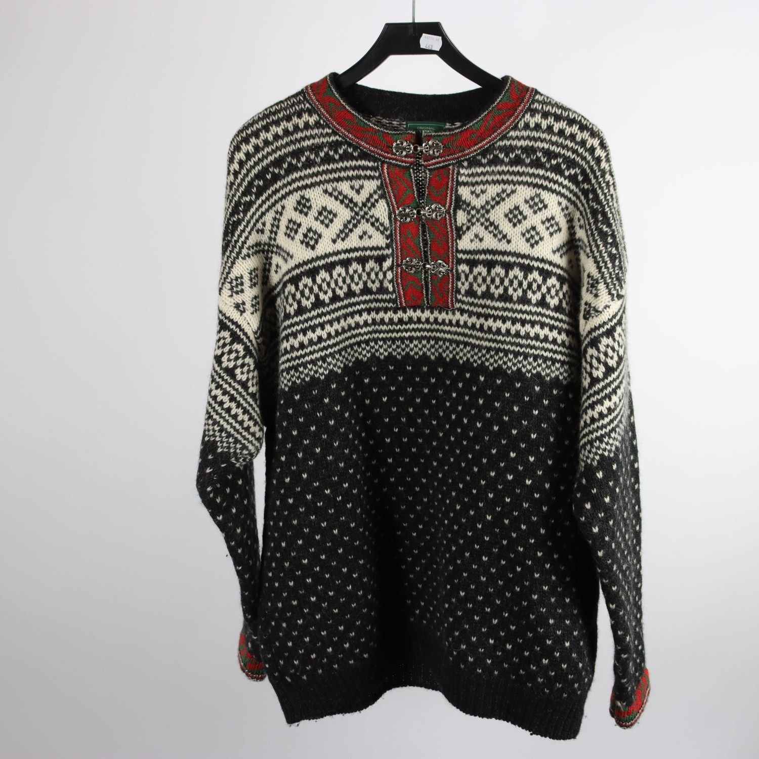 Stickad Tröja, Creem by Adelsten, svart, vit, mönstrad, stl. L