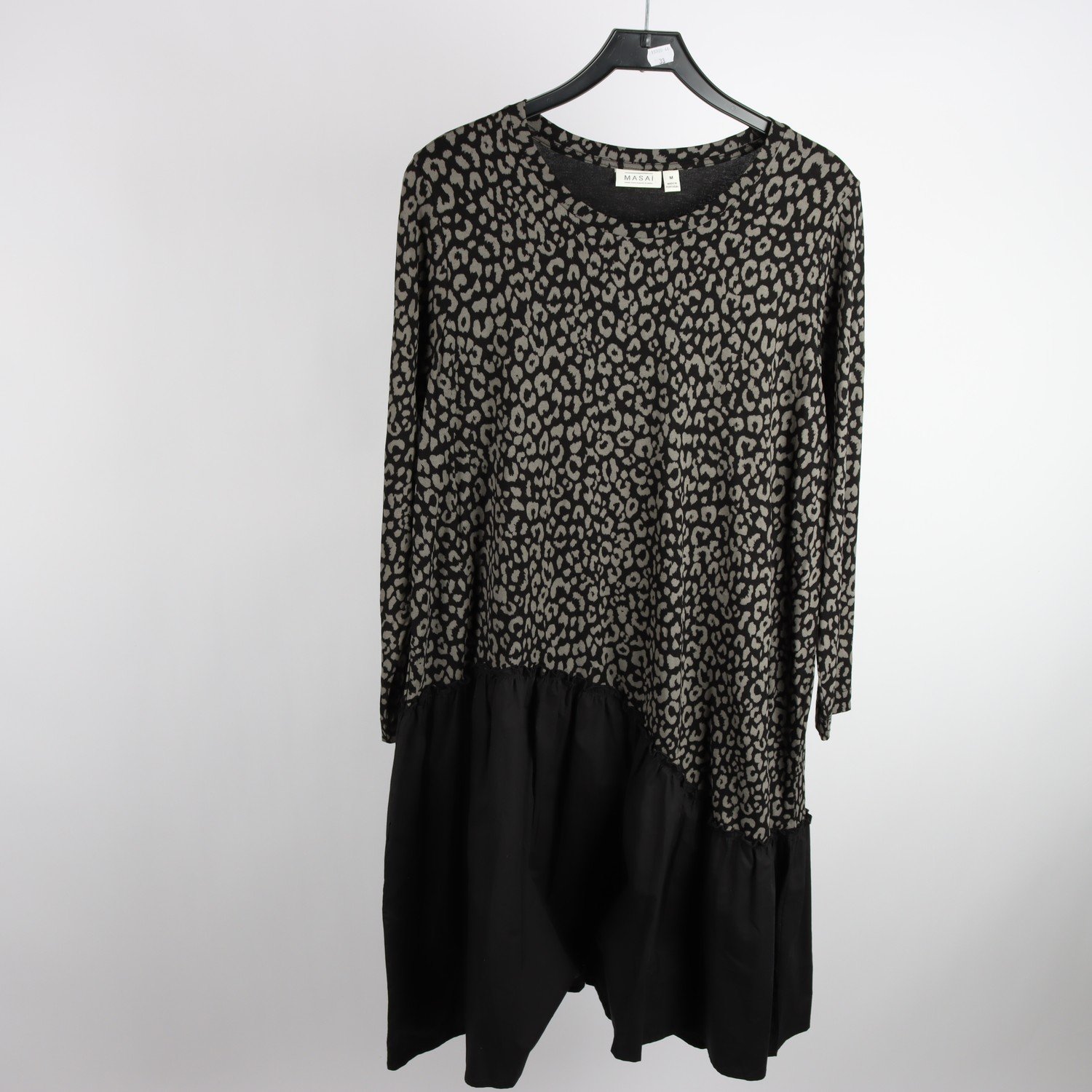 Klänning, Masai, grå, svart, mönstrad, stl. M