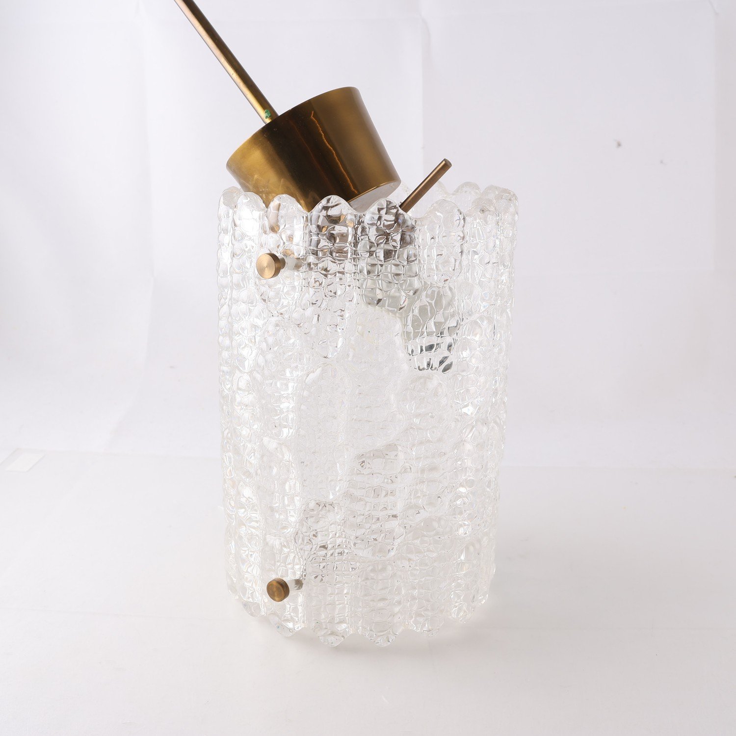 Taklampa Orrefors, Mässing & glas, Carl Fagerlund. Endast avhämtning.